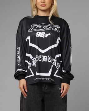 Loiter Thrill Racing Long Sleeve T-Shirt Black sporty wear