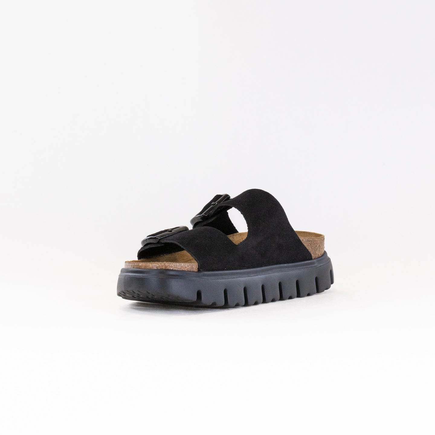 Cushioned Midsole Birkenstock-Papillo Arizona Chunky (Women's) - Black Suede
