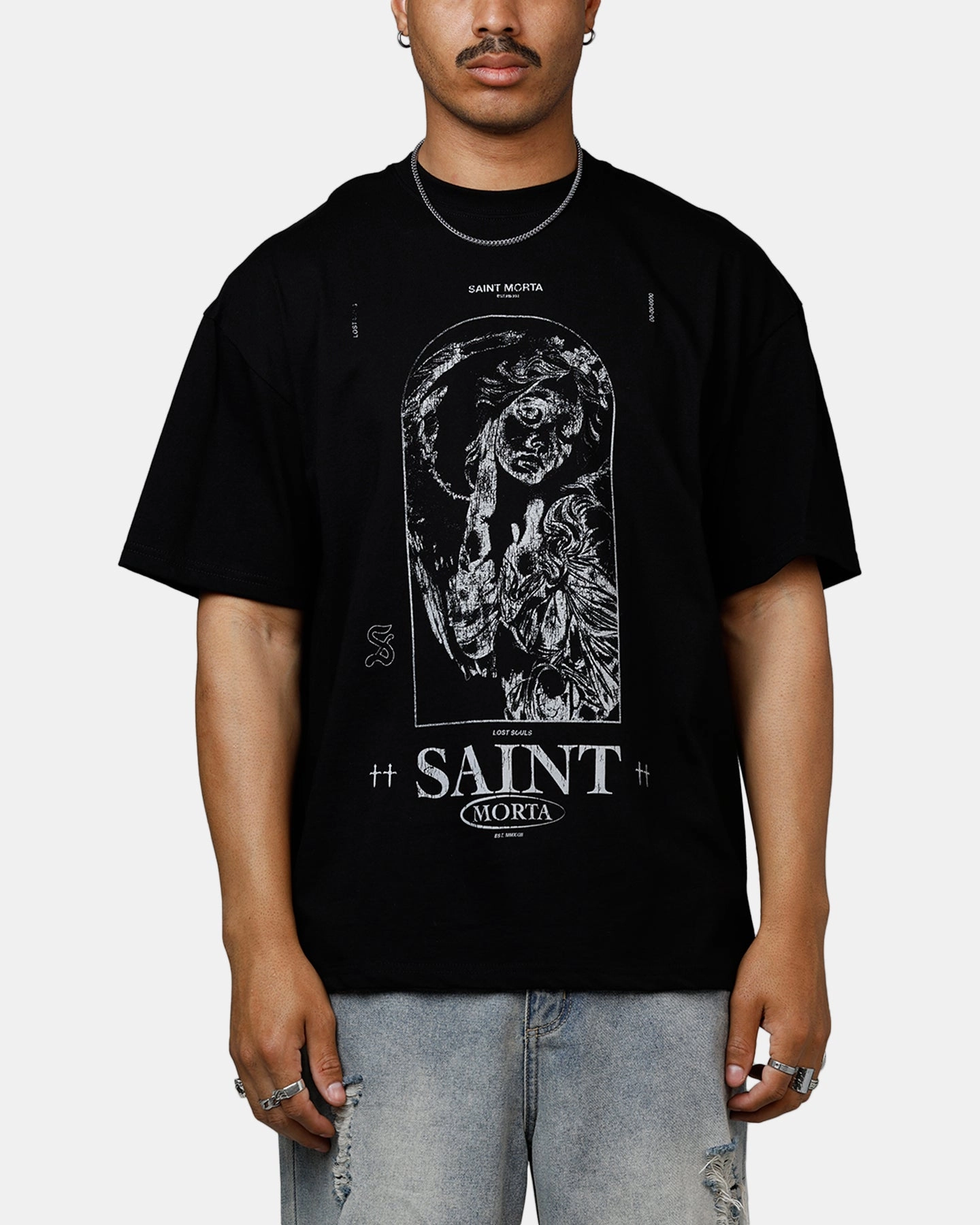Saint Morta Lost Souls Heavyweight T-Shirt Black Adaptive Fit Technology MultiPanelDesign