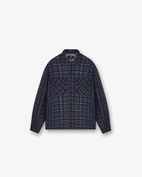 Check Flannel Shirt - Blue Check Adjustable Hem Subtle Details