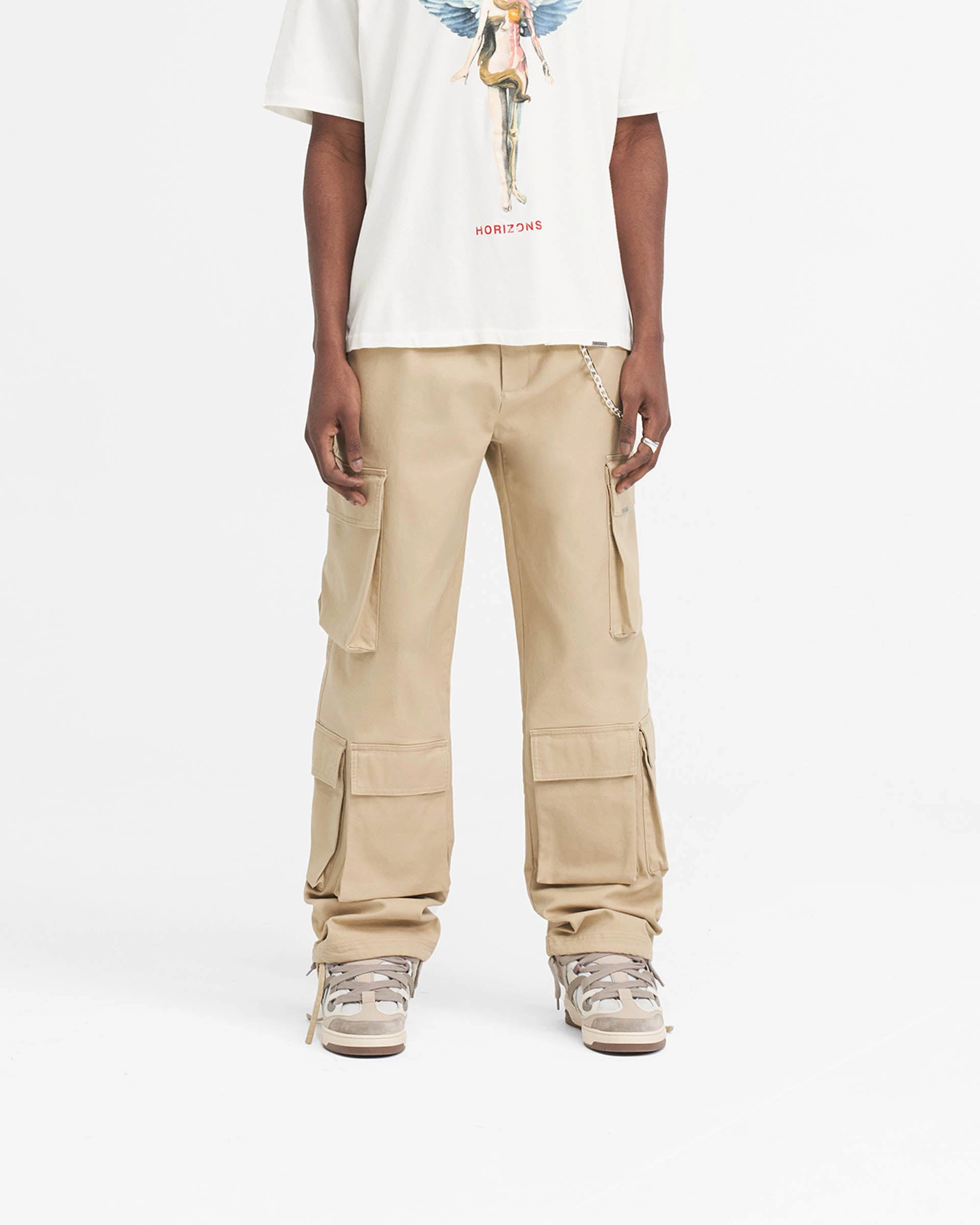 Baggy Cargo Pant - Sandstone Walk Friendly smooth zipper