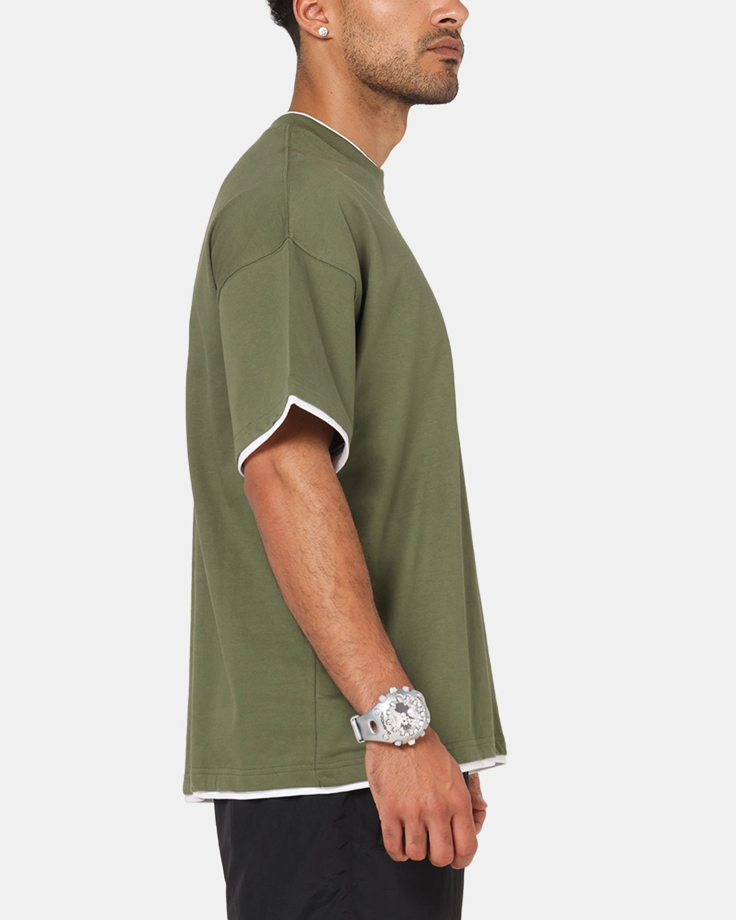 FrictionReducing Microfiber Technology Carre Motion Layered T-Shirt Green/White