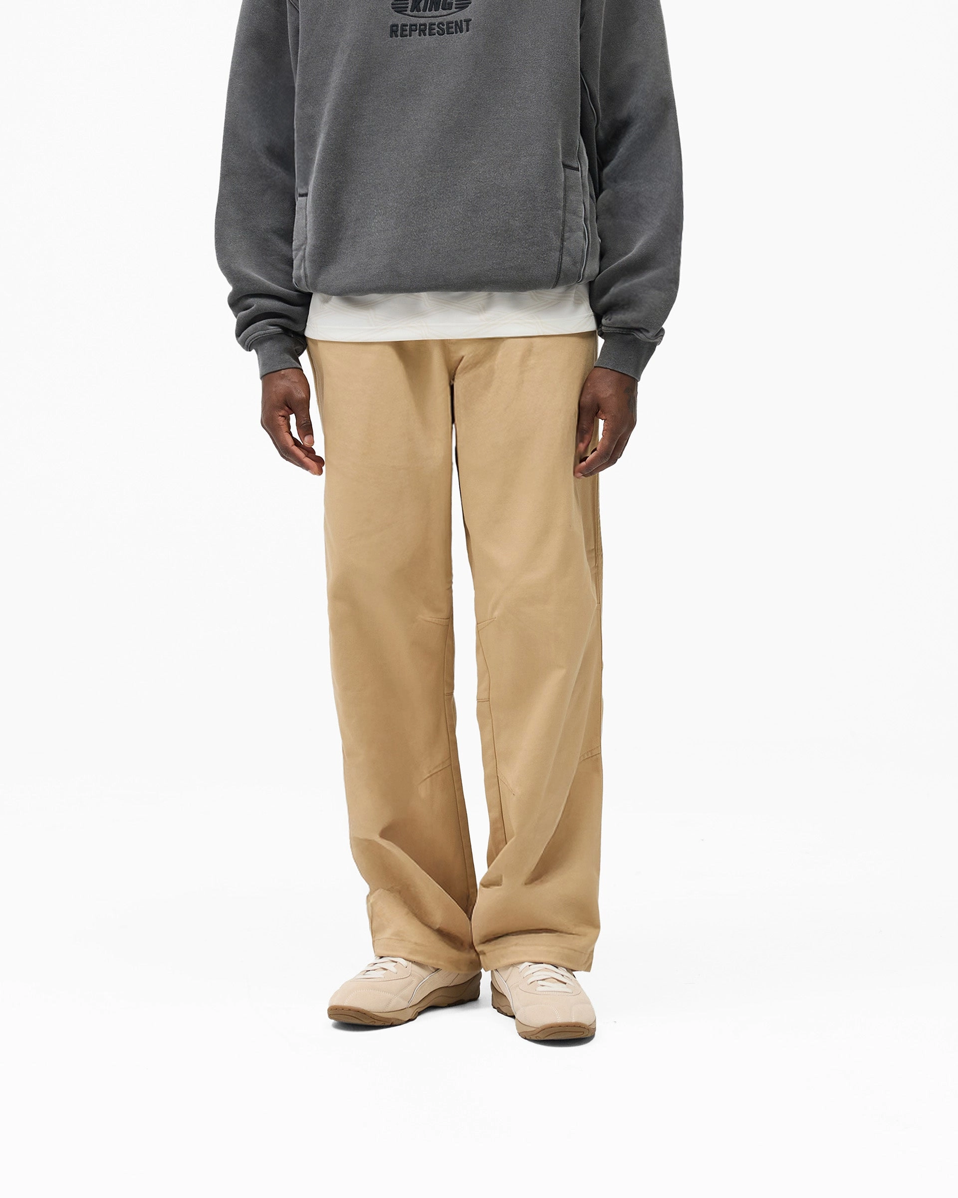 Represent X Puma Pants - Sand Dune Laser Cut Edges Travel-Ready