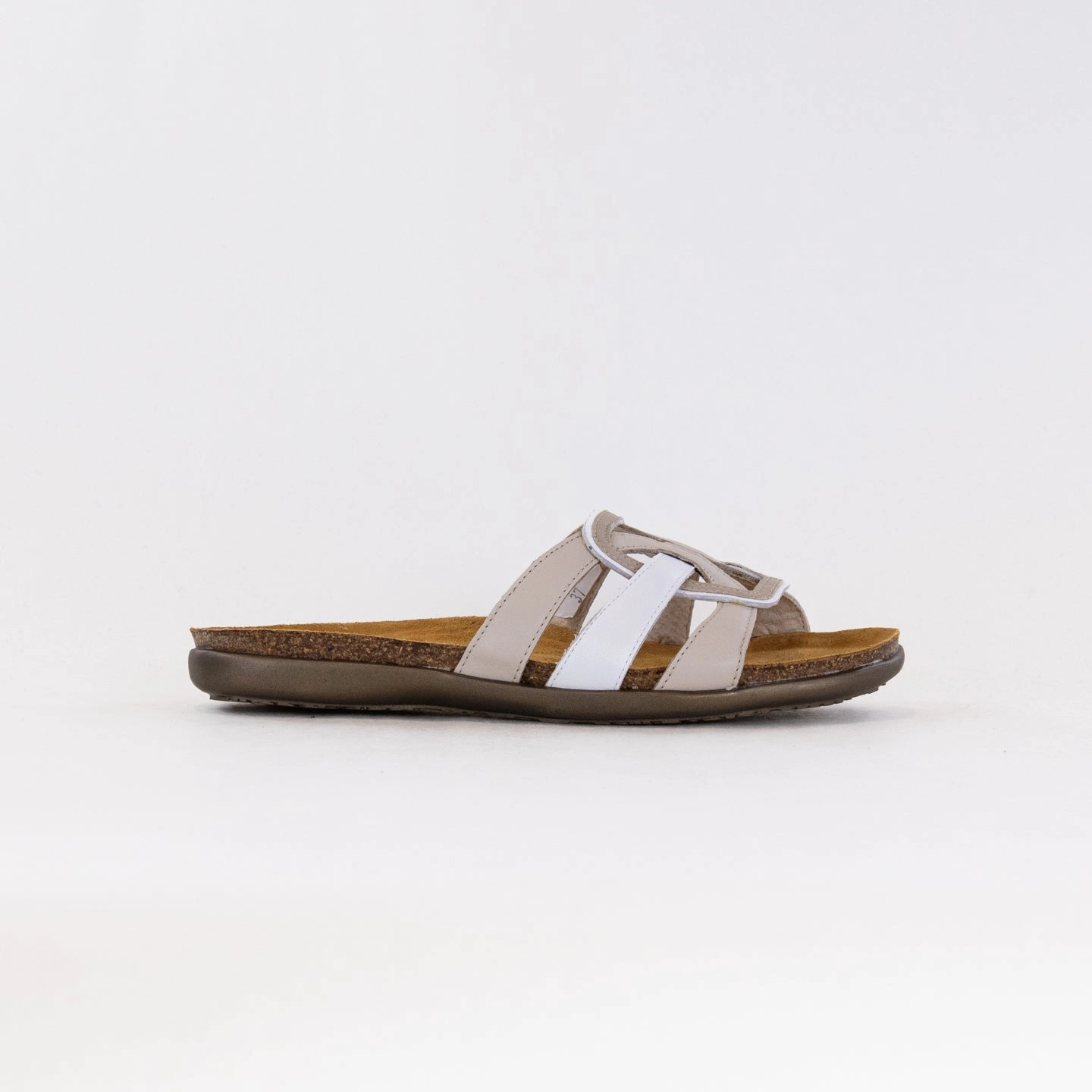 Naot Liv (Women's) - Ivory/White Smart Comfort flat sandals
