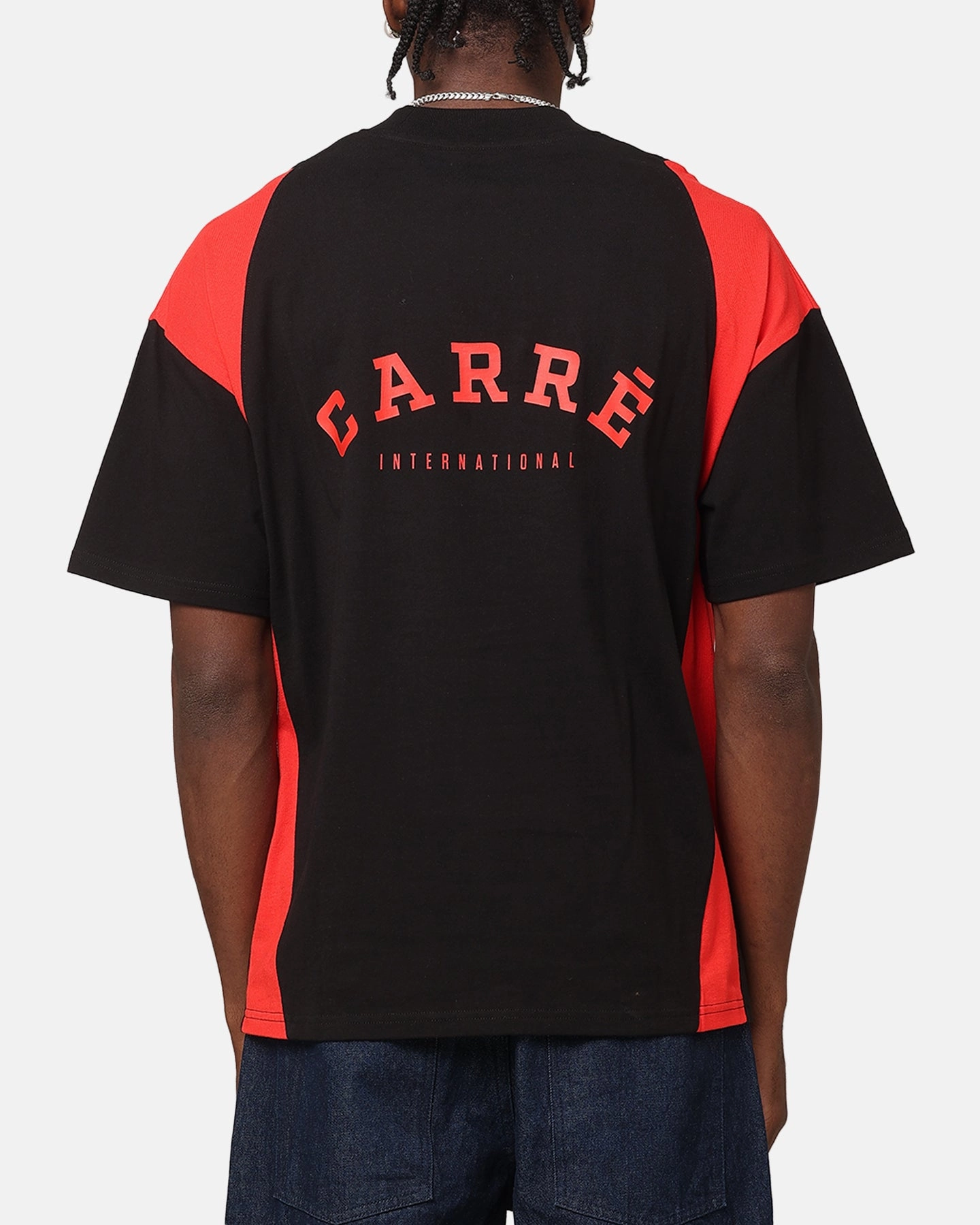 NonChafingEdges Carre Panelled Oversized T-Shirt Black/Red