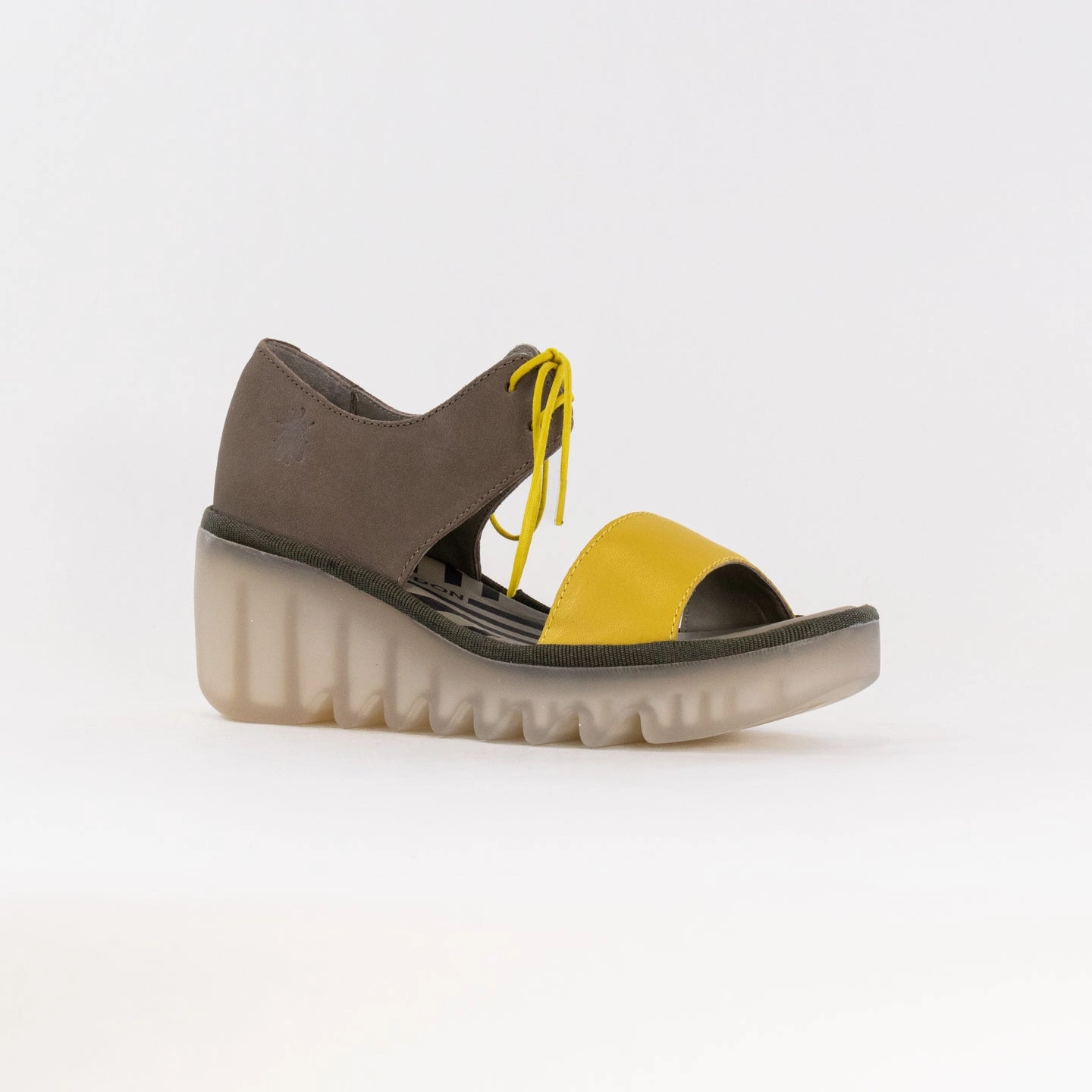 Minimalist Strap Pattern FLY London Crossover Sandals BILU465FLY (Women's) - Yellow/Khaki