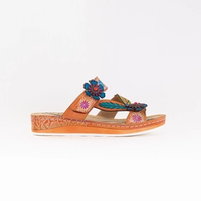 Spring Step L'Artiste Pillow-Soft (Women's) - Peach Multi Tear Resistant Webbing