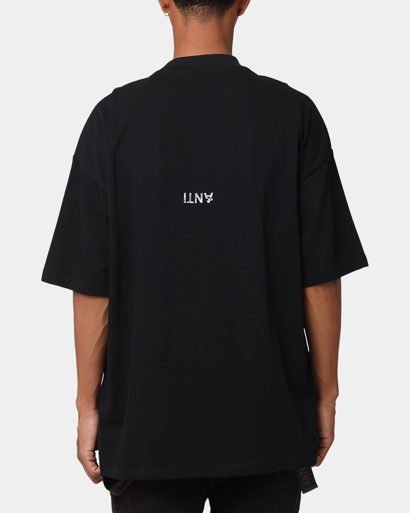 RibbedTrim NoSlip Grip The Anti Order Legion Mock Neck T-Shirt Black