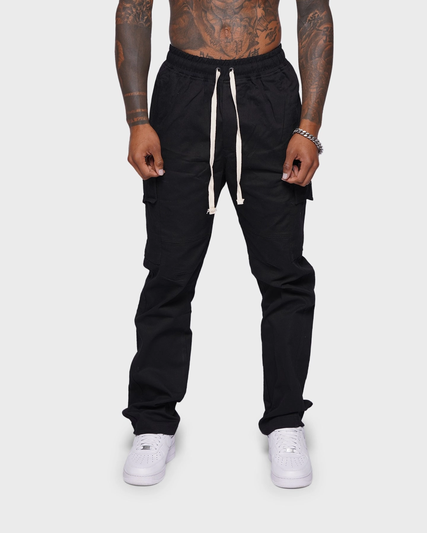 Ultra Soft Texture Tight Fit XXIII Seb Cargo Pants Black