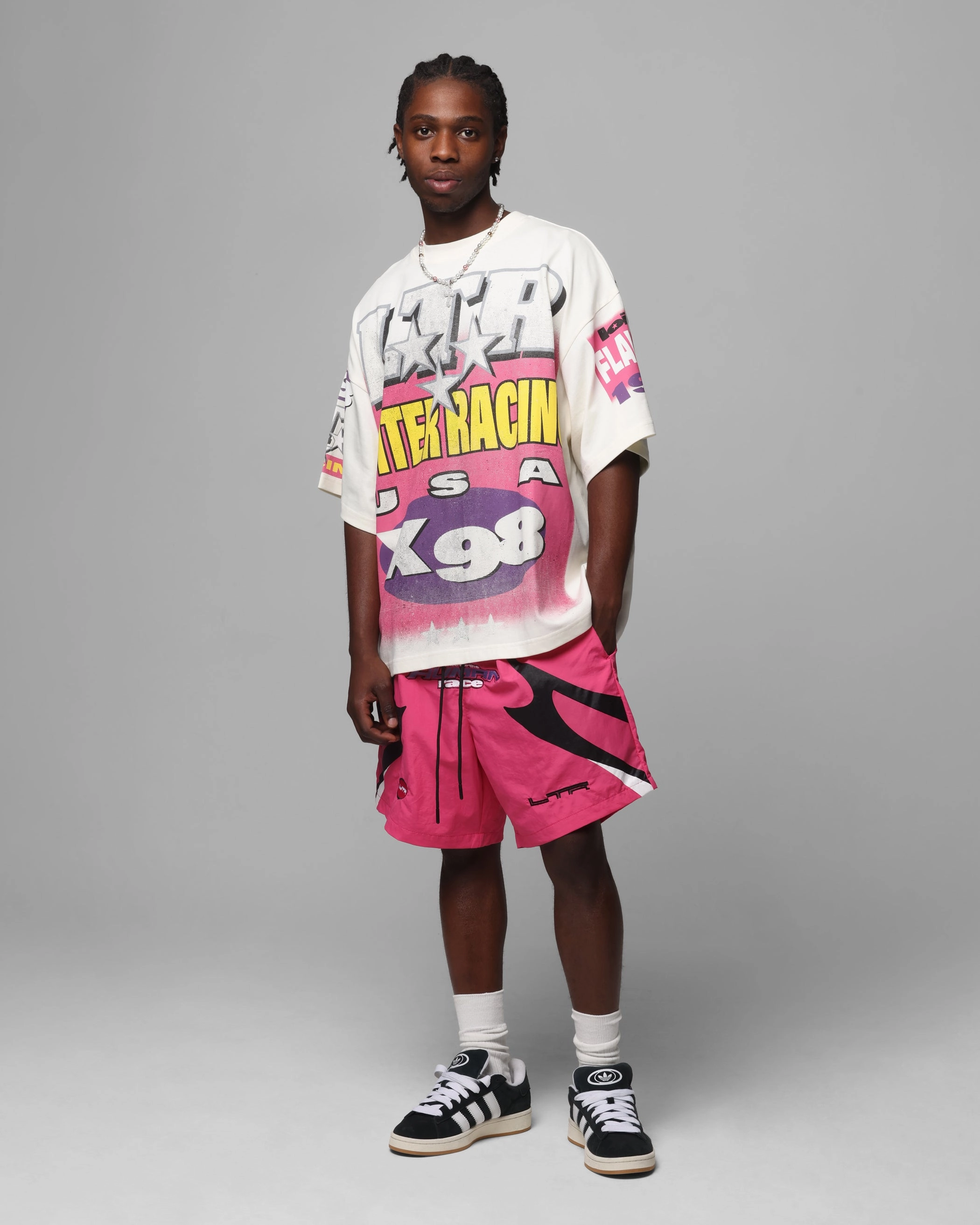 LayeredCollar UPFProtection Loiter Racer Box T-Shirt Off White