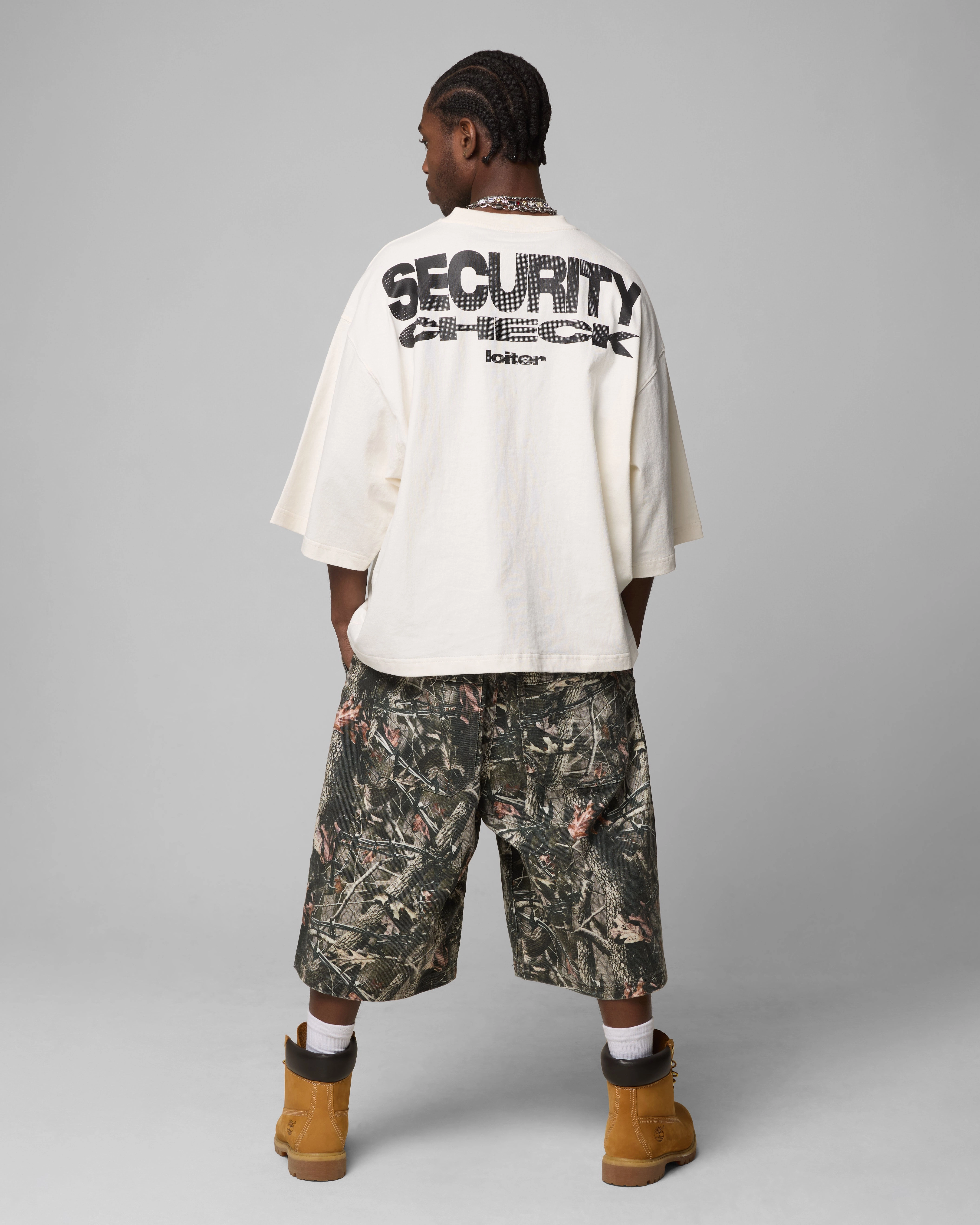Loiter Security Check Box T-Shirt Off White Flexible Neckline AntiStaticFabric
