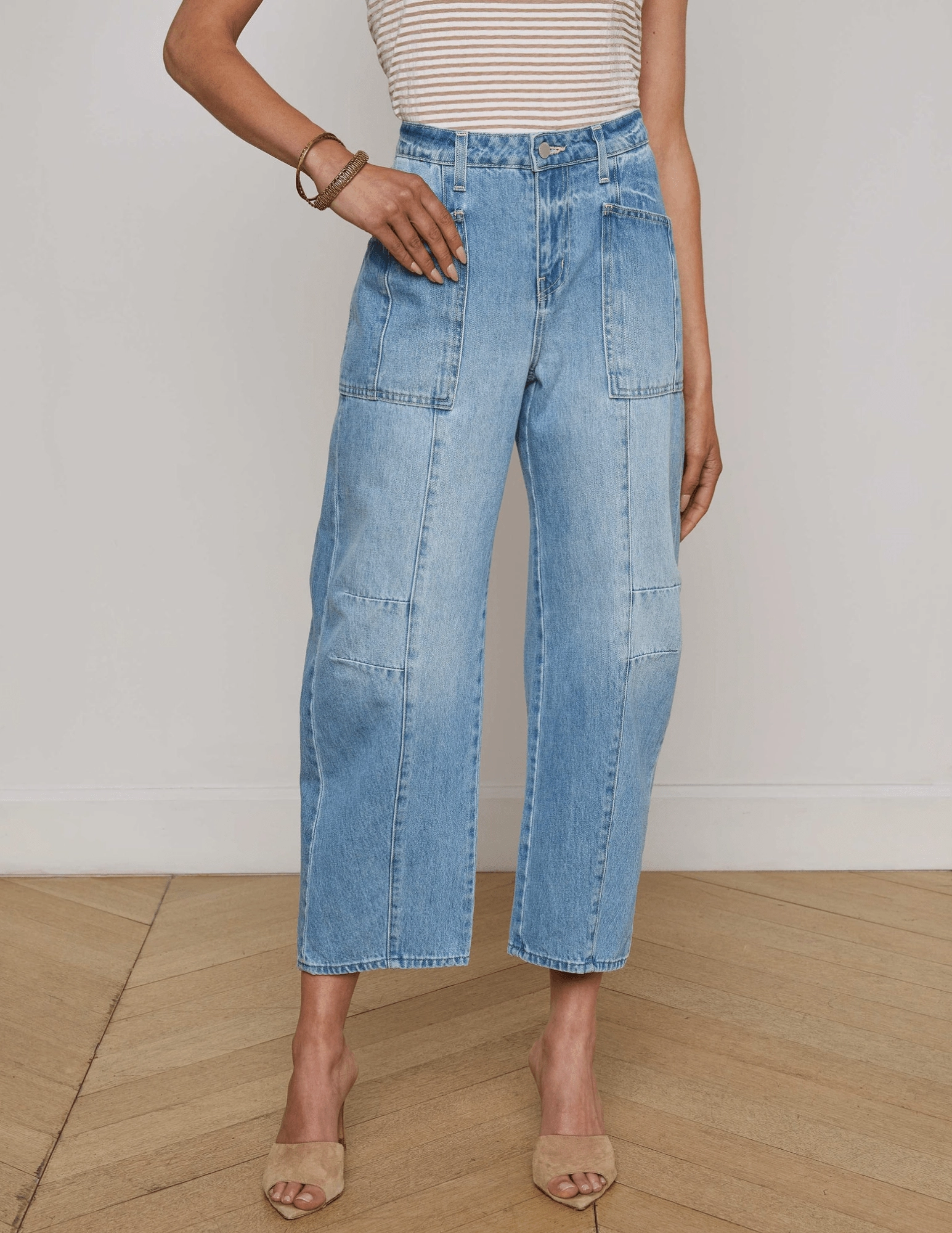 Couple Look Smooth Casual Friday Classic L??AGENCE Cody High Rise Barrel Jeans in Cristo