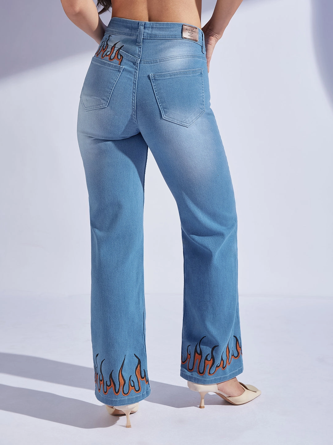 Fit For Every Day Hand Painted Denims: Order of the Phoenix Straight-Fit Mid-Rise Jeans