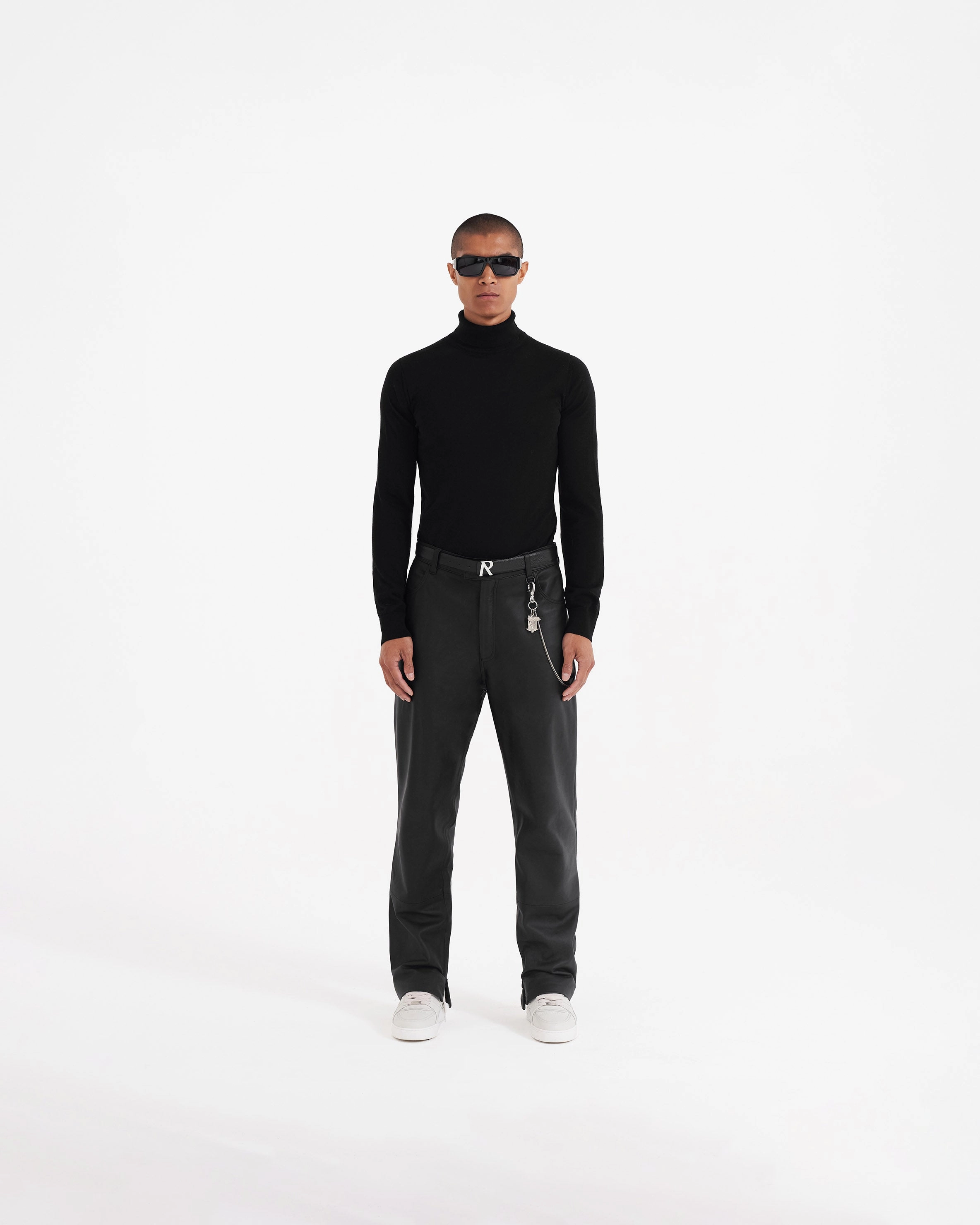 Leather Tailored Pant - Black Outdoor Flex Pocket Reinforcement