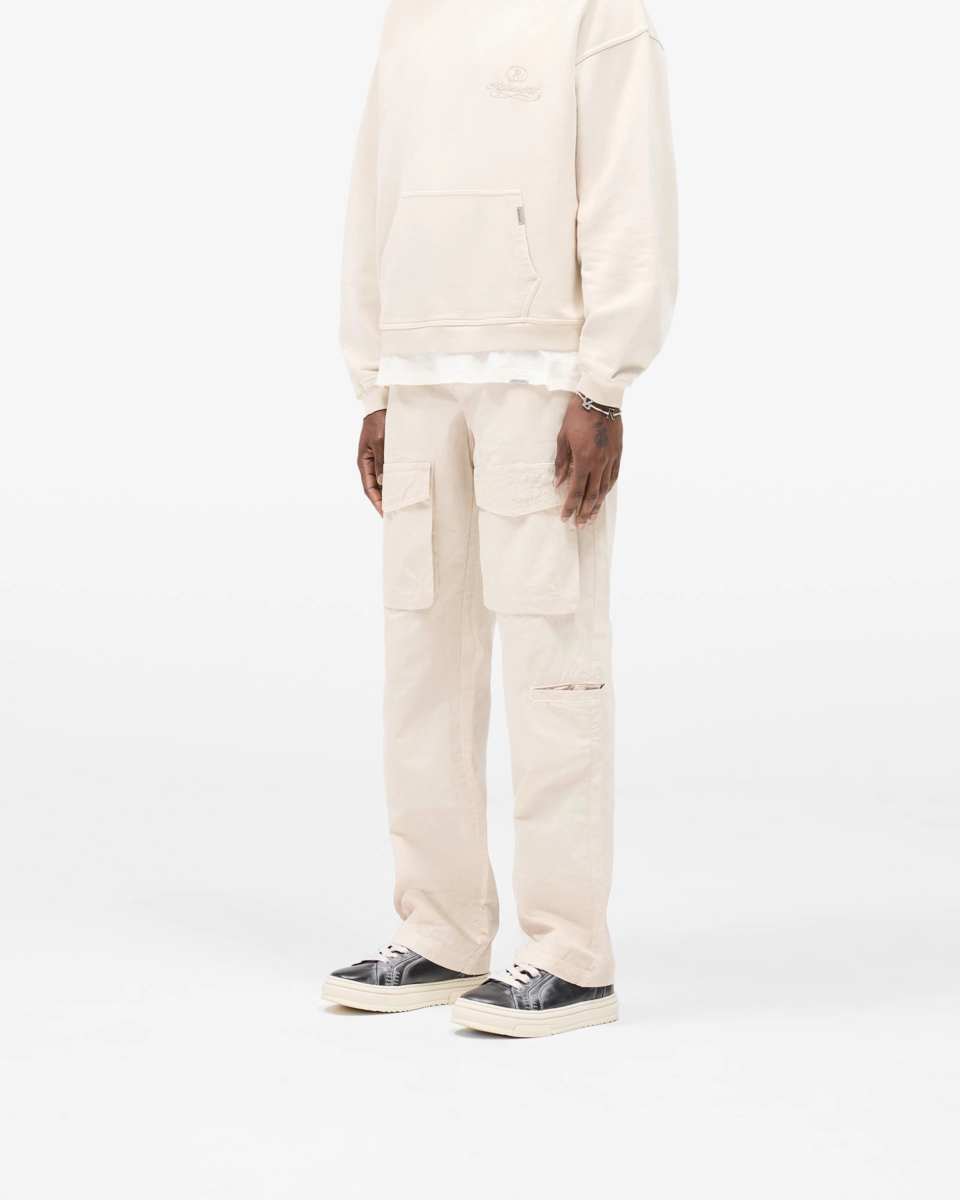 Front Pocket Cargo Pant - Champagne Roomy Fit Flat Lock Seams