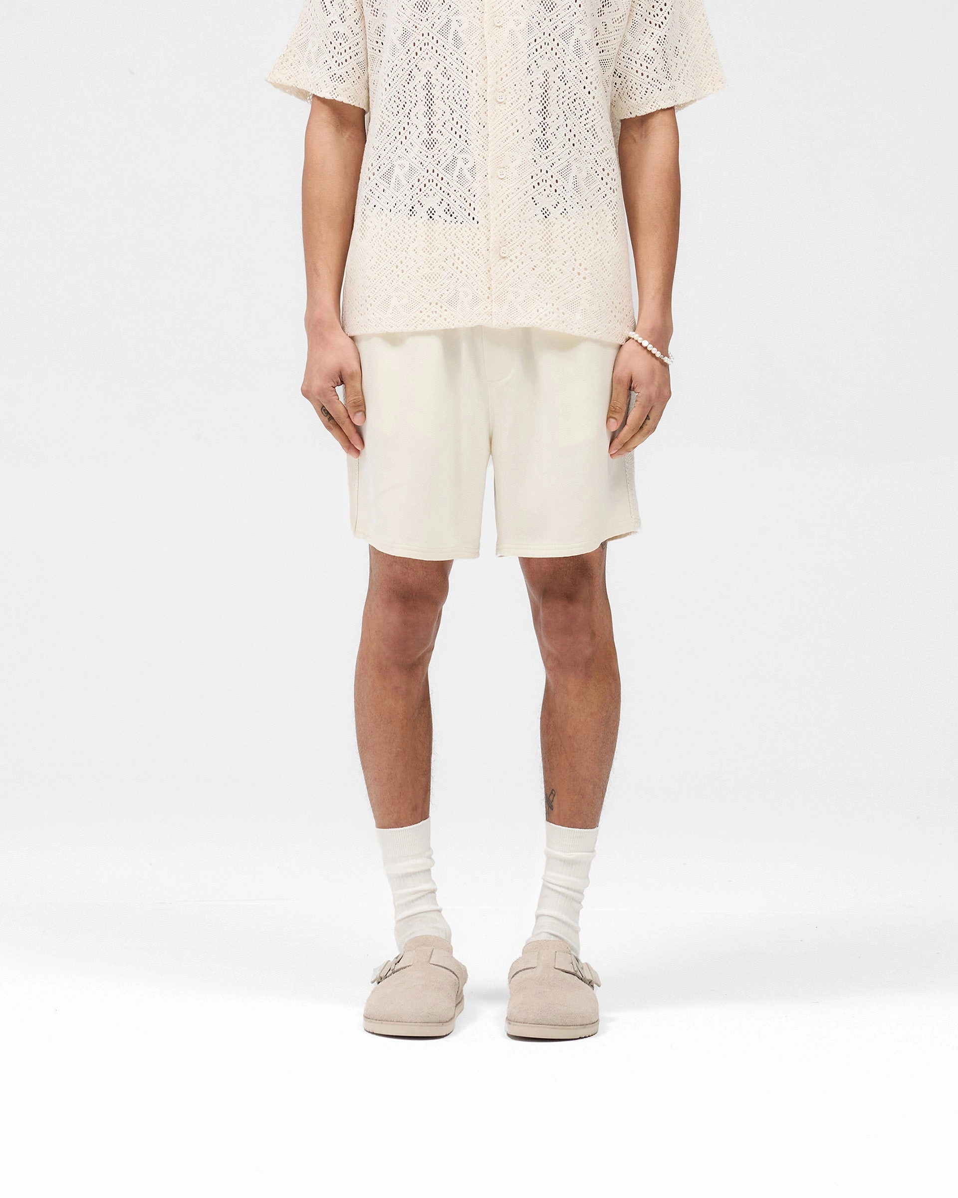 basketball clothing Knitted Panel Short - Antique White