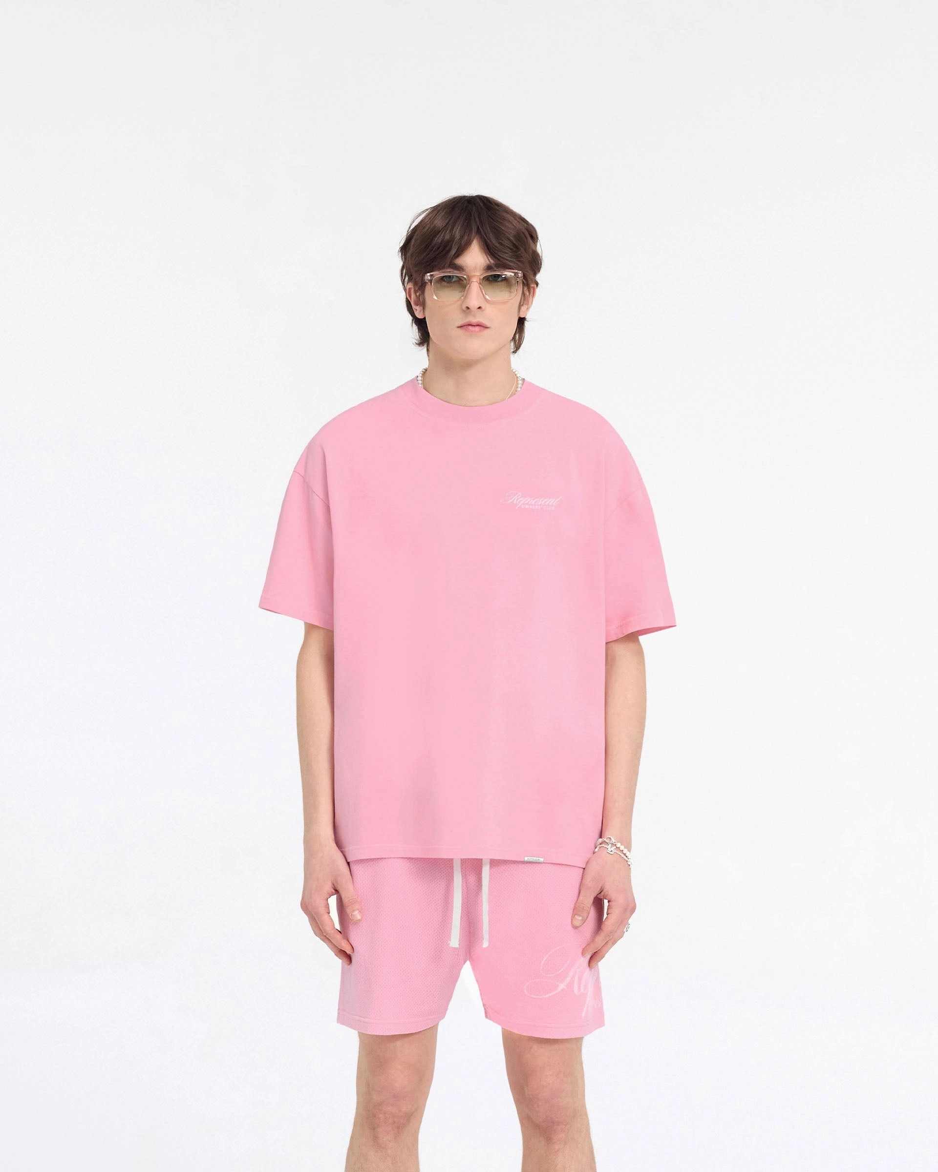 Represent Owners Club Script T-Shirt - Pink Plus Size