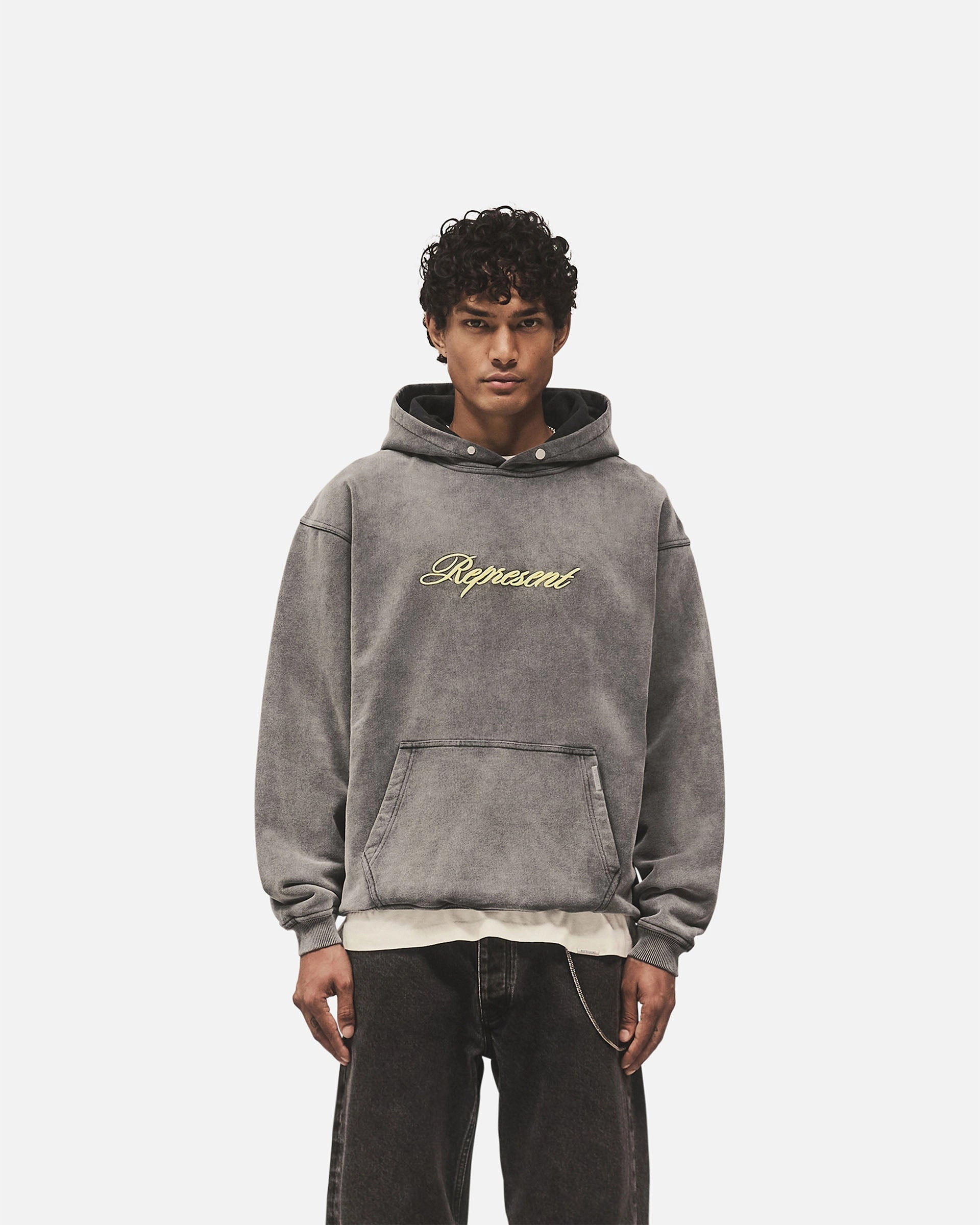 Quick Comfort Wear Script Logo Hoodie - Vintage Grey
