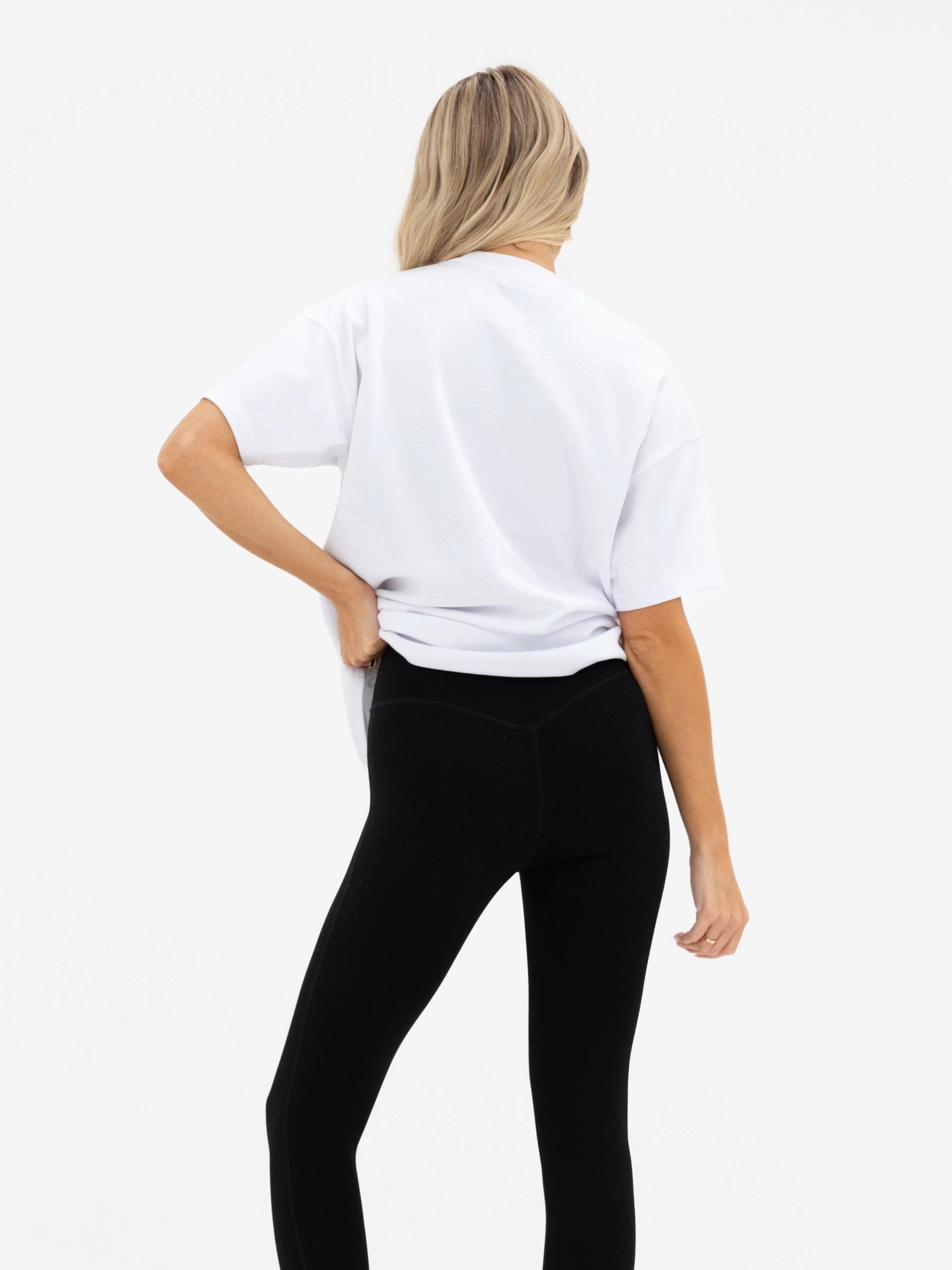 Durable Knitwear Bright Color Joah Oversized T-Shirt - White & Bubblegum Pink