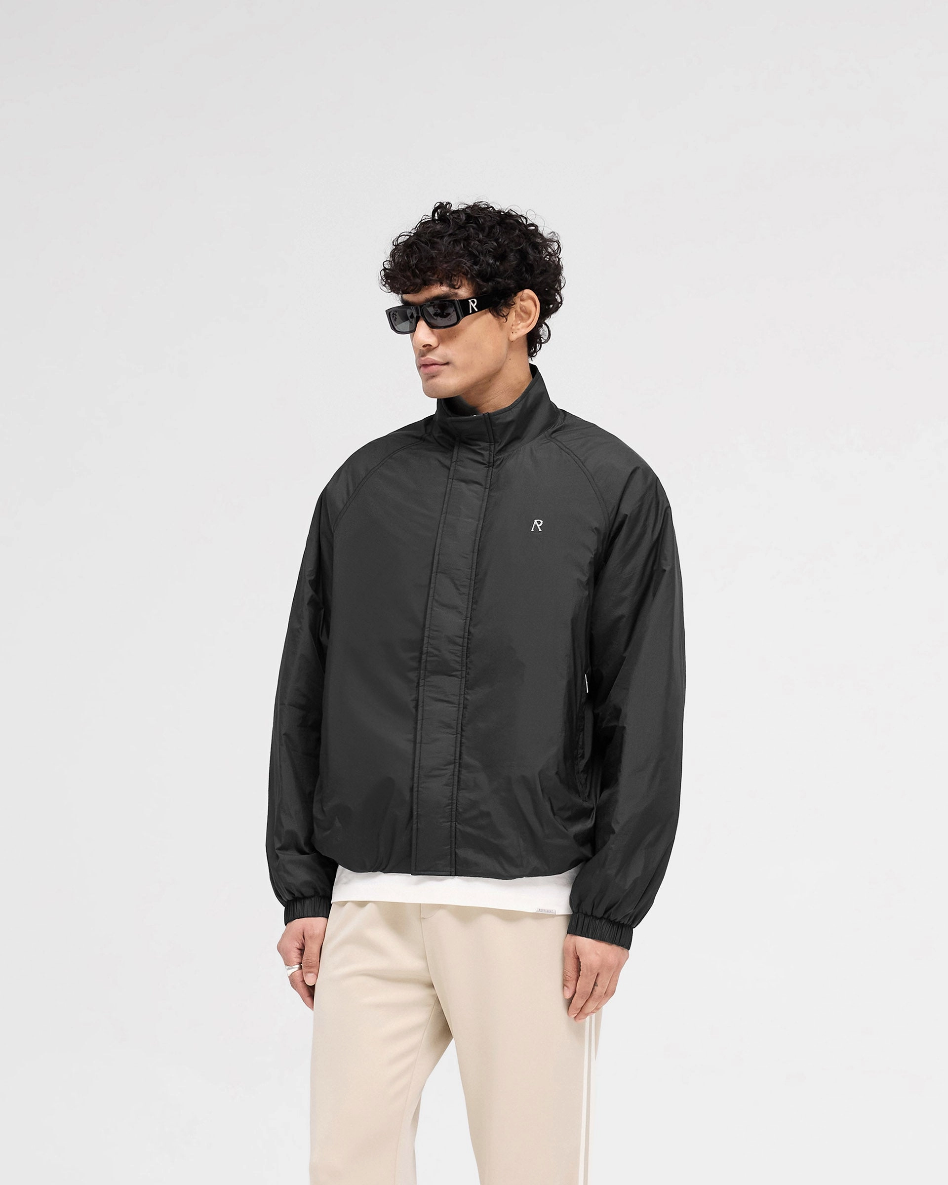 FoldableStructure Funnel Neck Jacket - Black