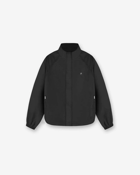 Relaxed City Style Sunday Walk Style Funnel Neck Jacket - Black