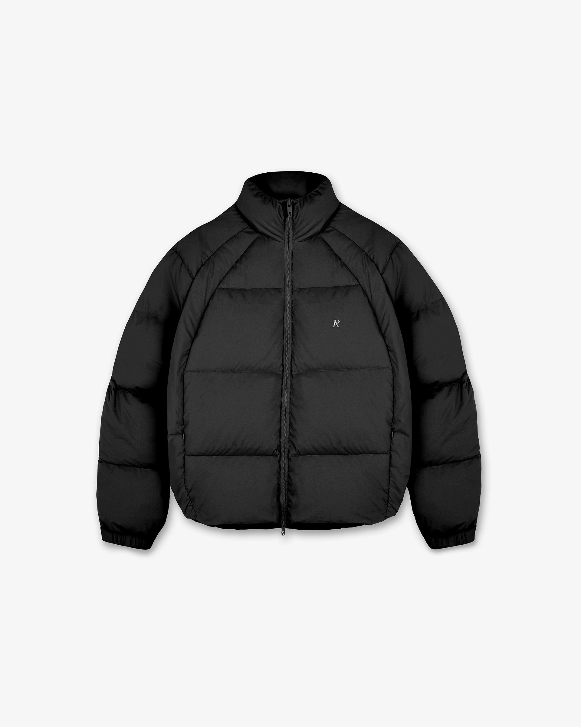 Funnel Neck Puffer - Black Minimal Aesthetic