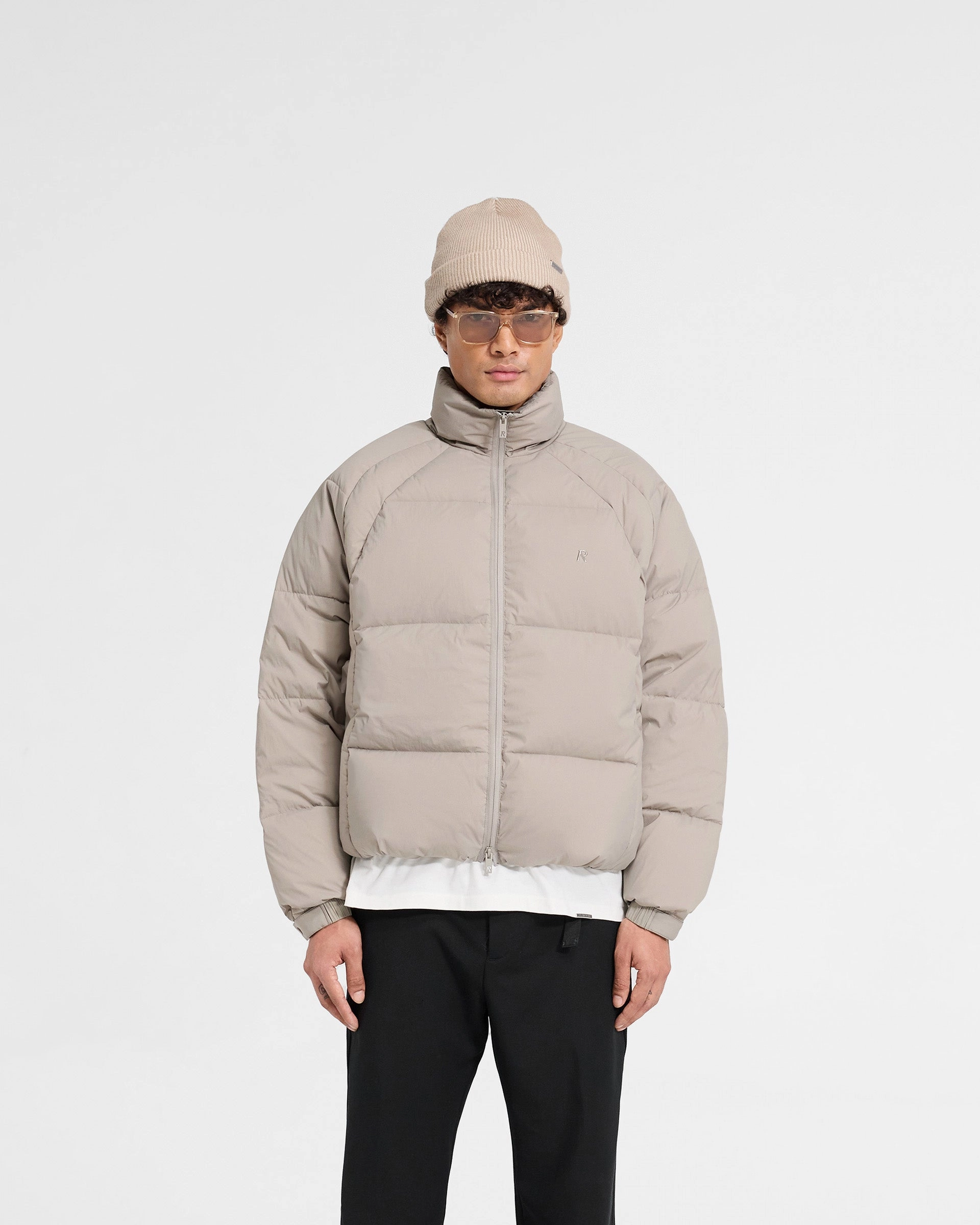 Funnel Neck Puffer - Dune Reflective Trim Morning Commute Gear