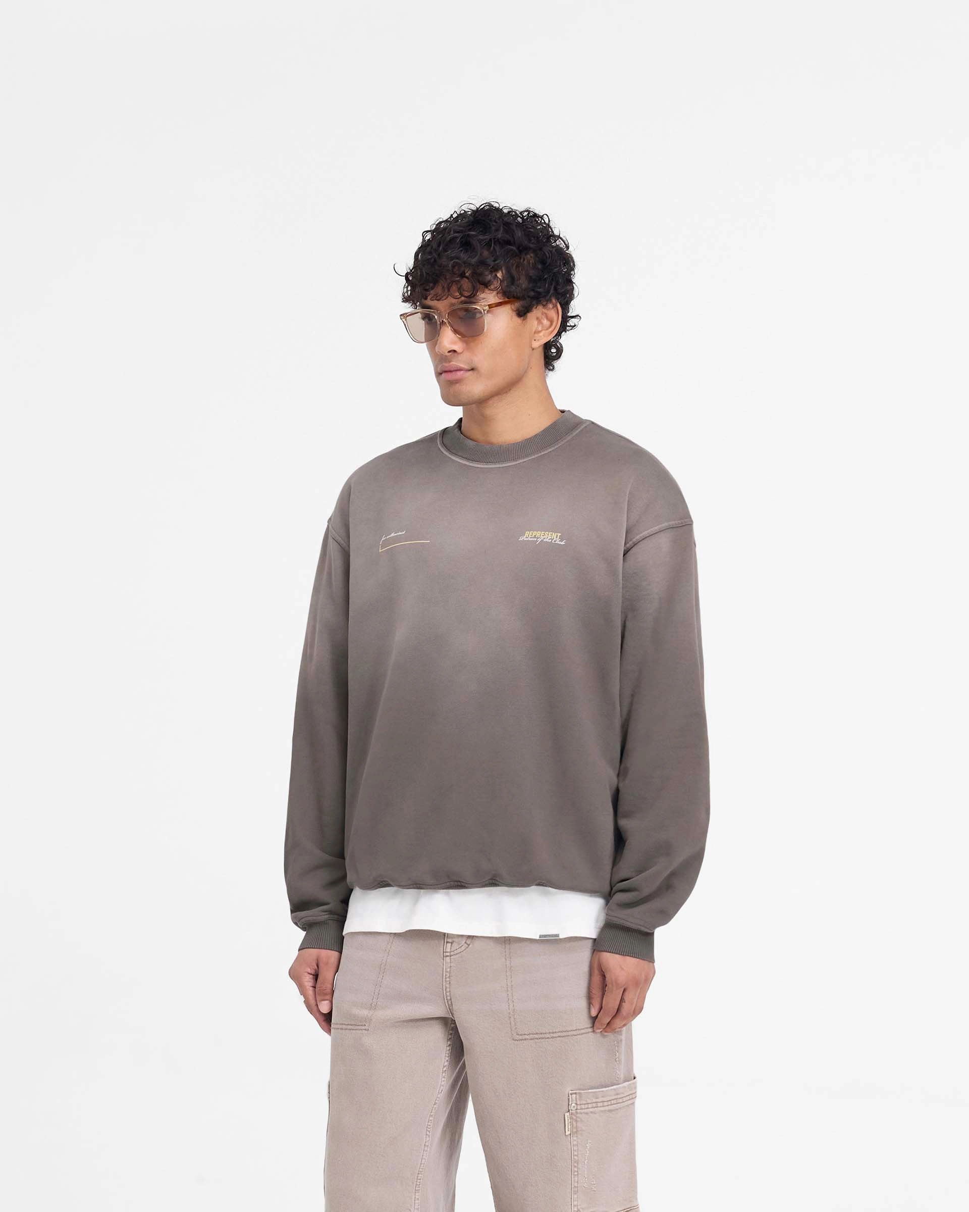 Patron Of The Club Sweater - Washed Olive Breathable Knit Fabric