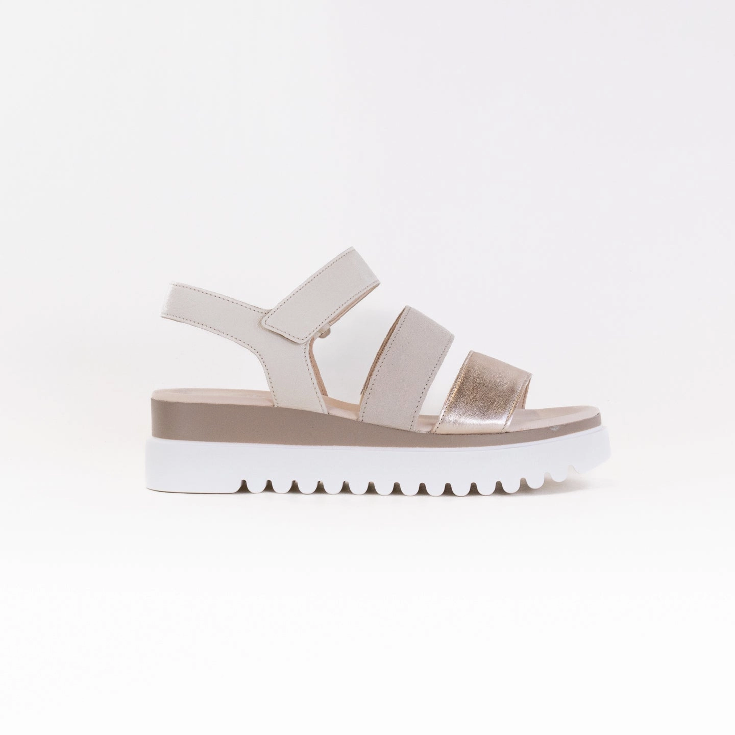 Gabor 24.610.62 Wedge Sandal (Women's) - White Metallic Combi Leather Chic Comfort