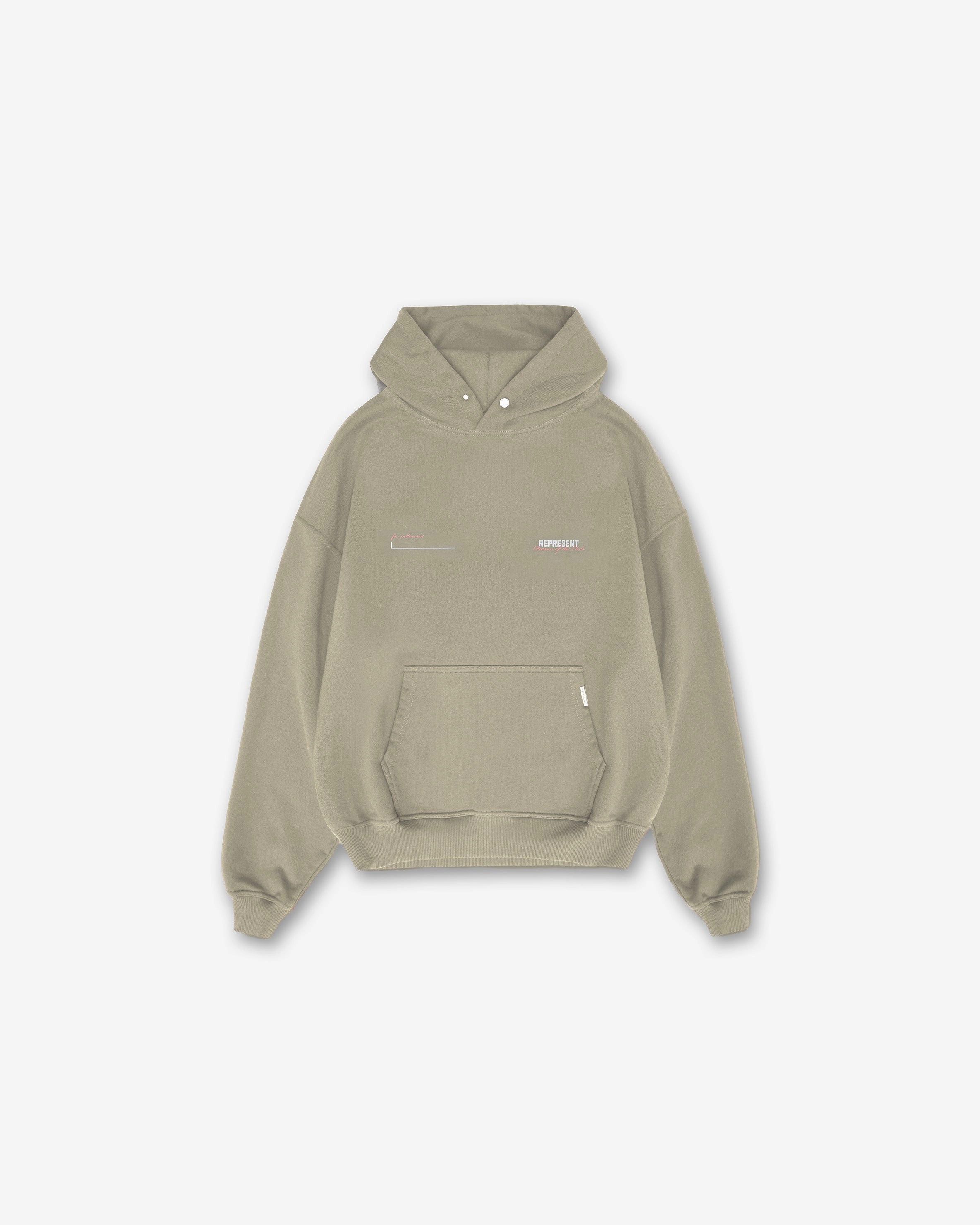 Patron Of The Club Hoodie - Khaki Pink Adjustable features Active Performance