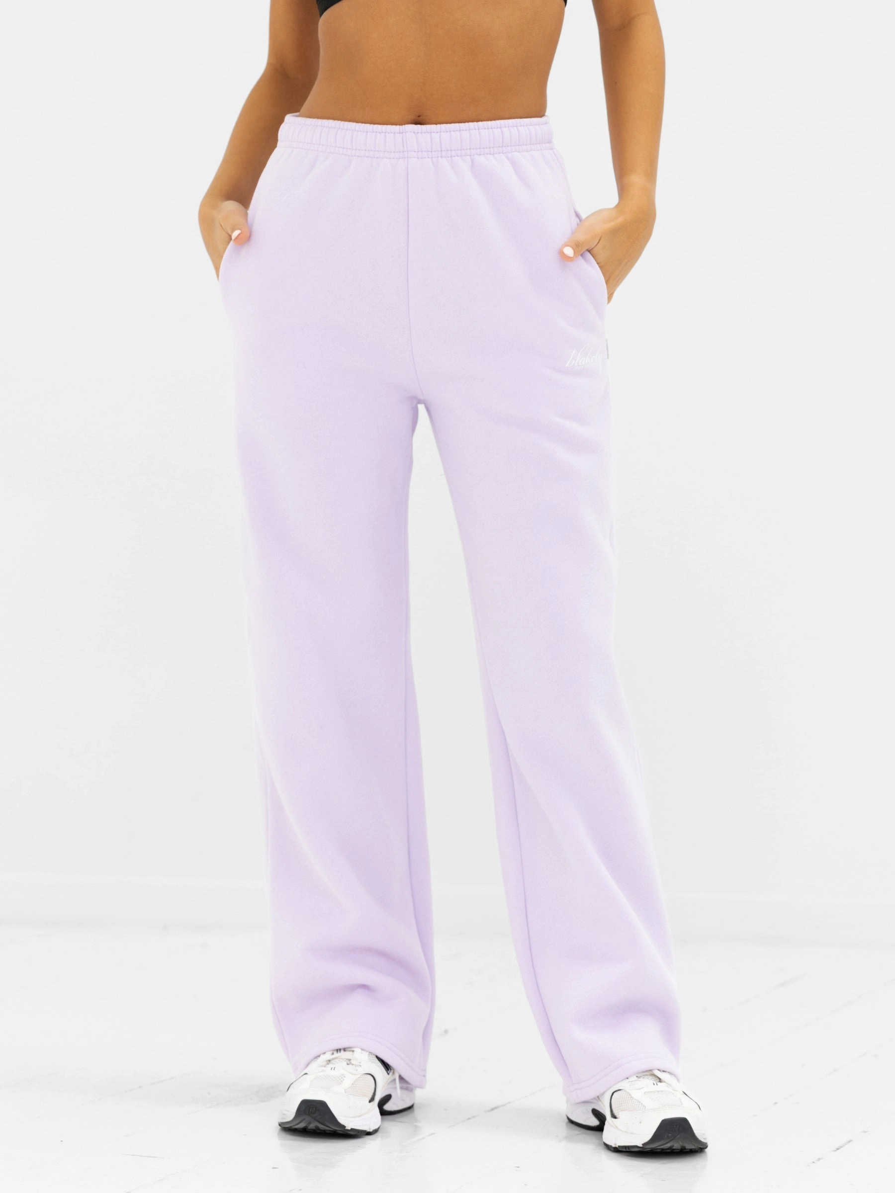 Cozy and Soft No Ride Fit Georgia Wide Leg Sweatpants - Lilac