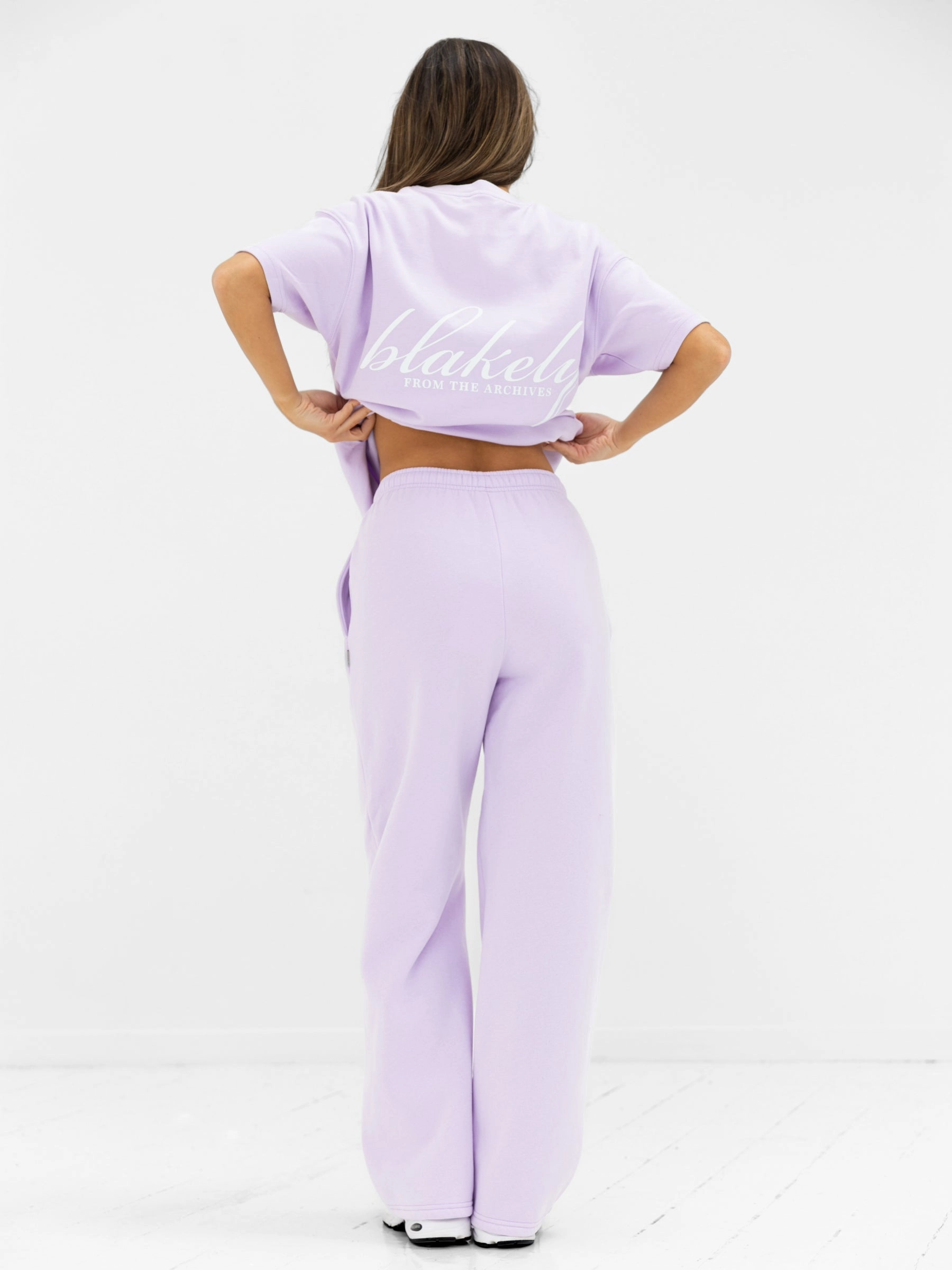 Lounge-friendly Georgia Wide Leg Sweatpants - Lilac