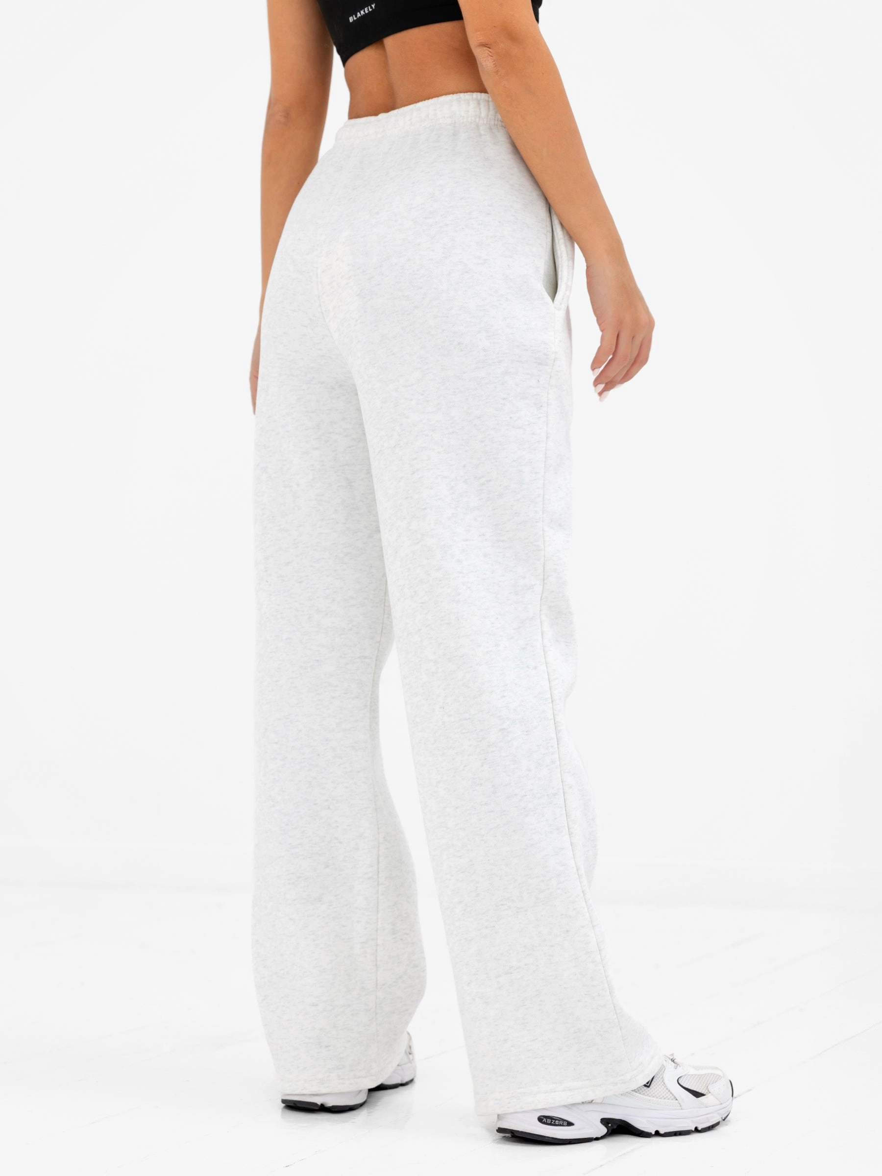 Georgia Wide Leg Sweatpants - Marl White Modern Design