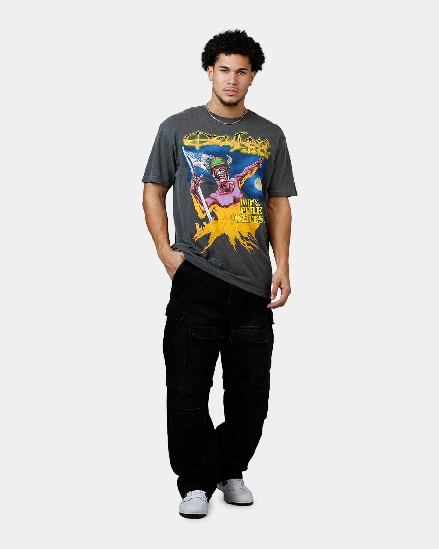 Global Merchandising Ozzy Osbourne 2003 Ozzfest T-Shirt Washed Black Machine Washable Fabric