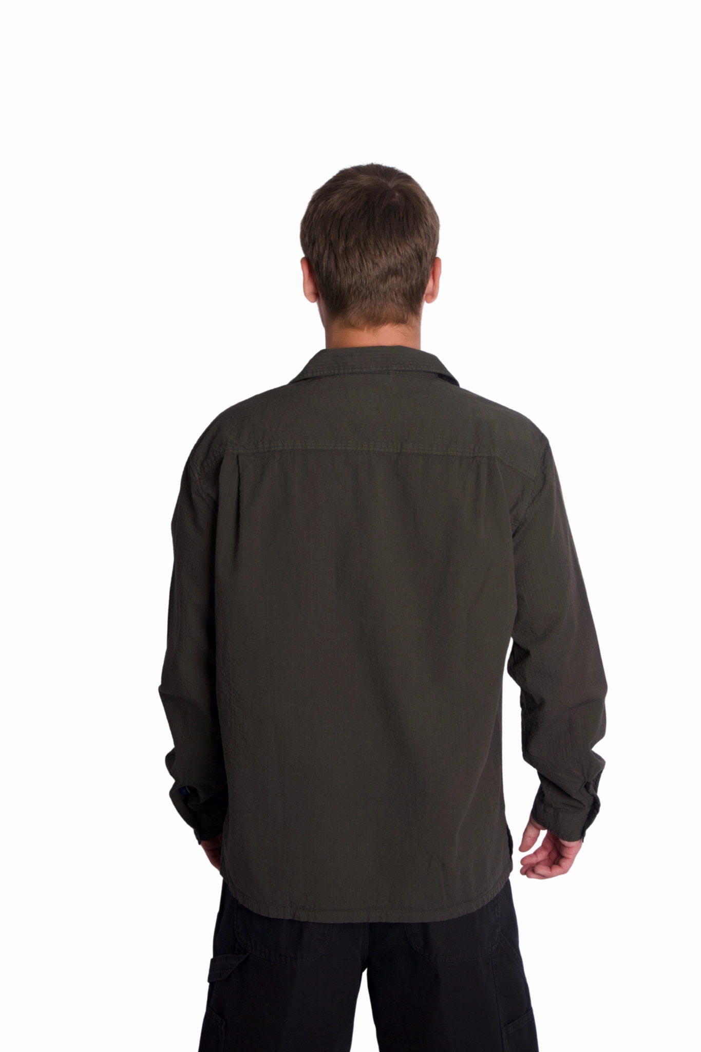 Fulton Seersucker Shirt in Brown gender-neutral Minimalist Look