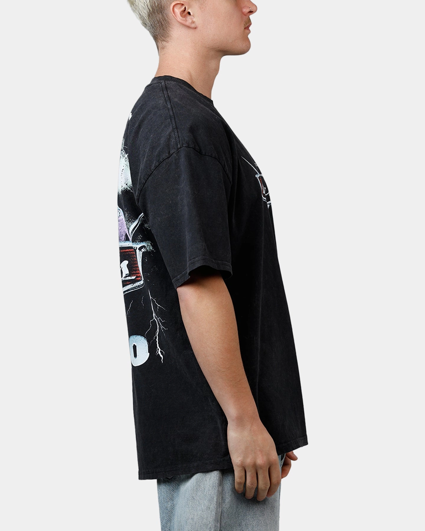 Goat Crew Disney And Pixar Cars Wingo Vintage T-Shirt Black Acidwash Reflective Safety Trim