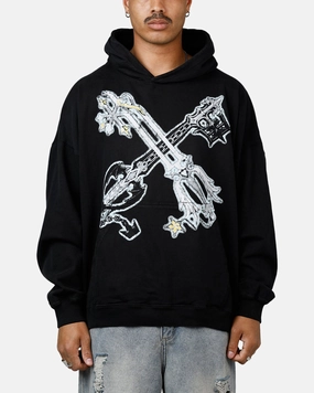 Lightweight Knit Sun Protective Fabric Goat Crew Disney Kingdom Hearts Roxas Premium Hoodie Black