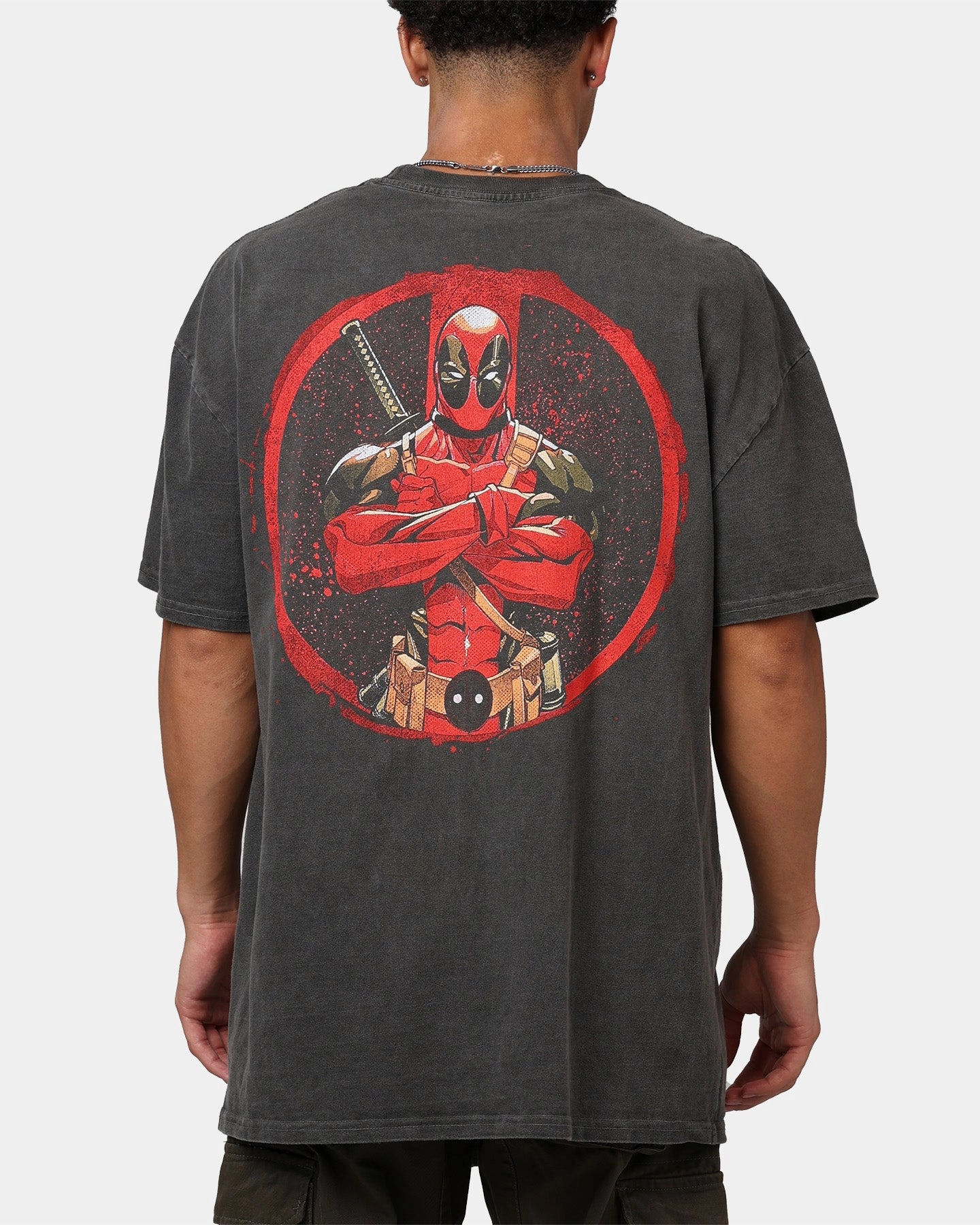 Goat Crew Marvel Deadpool Comic Heavyweight T-Shirt Black Wash HiddenPocket