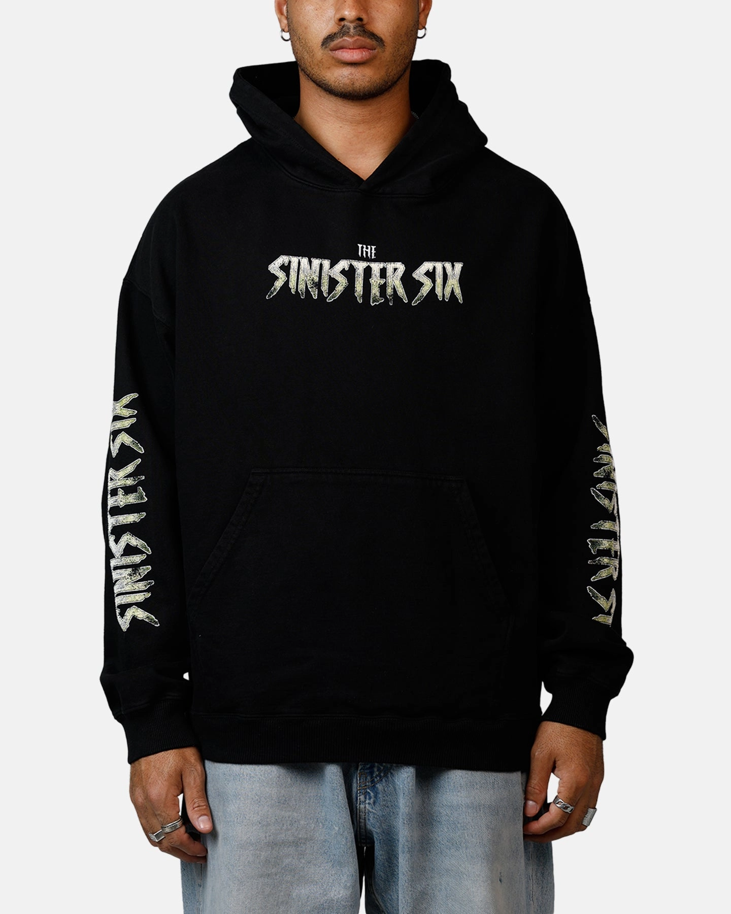 Layered Ventilation Zones Goat Crew Marvel Sinister Six Premium Hoodie Black