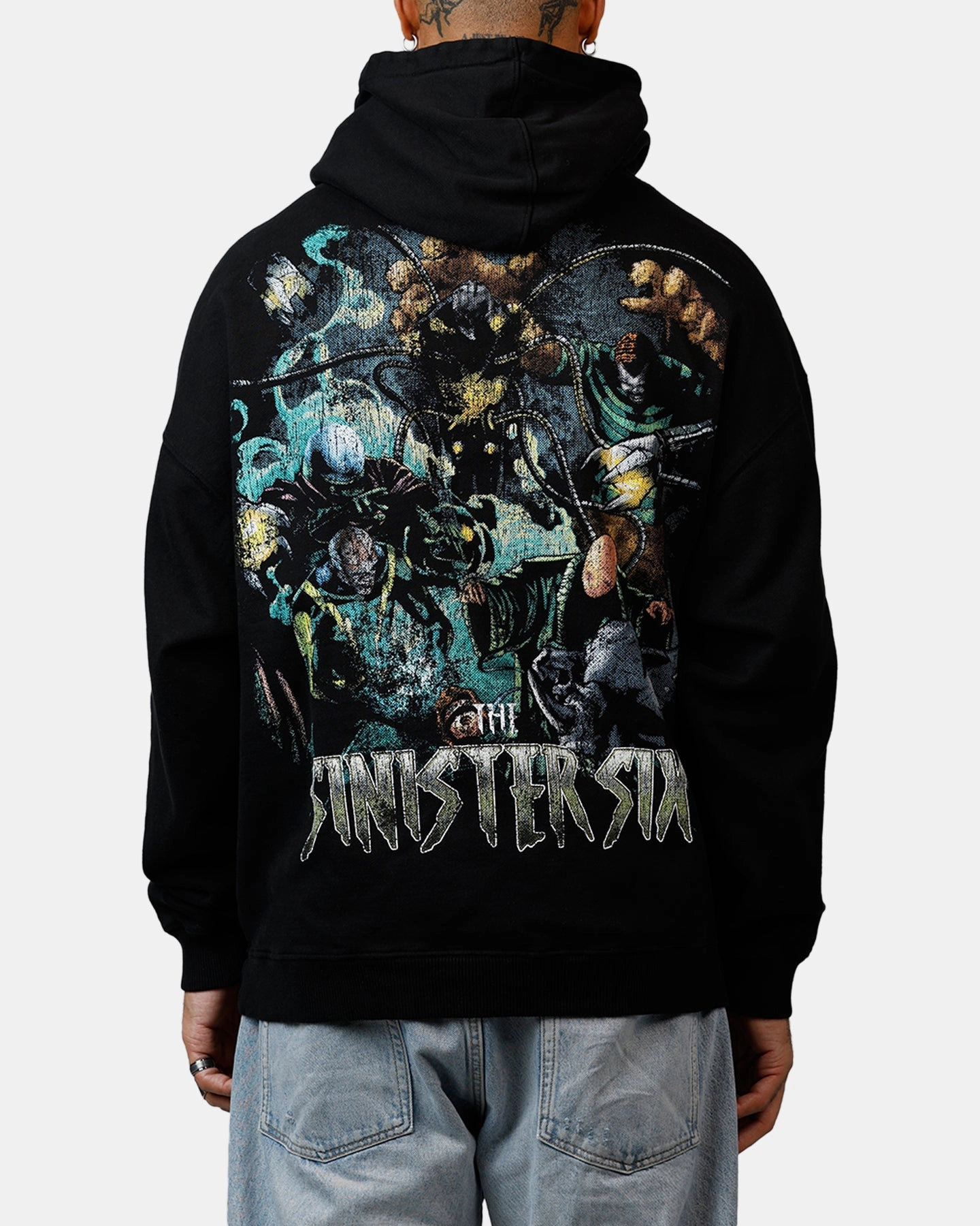 Goat Crew Marvel Sinister Six Premium Hoodie Black Microfiber Material PortableOption