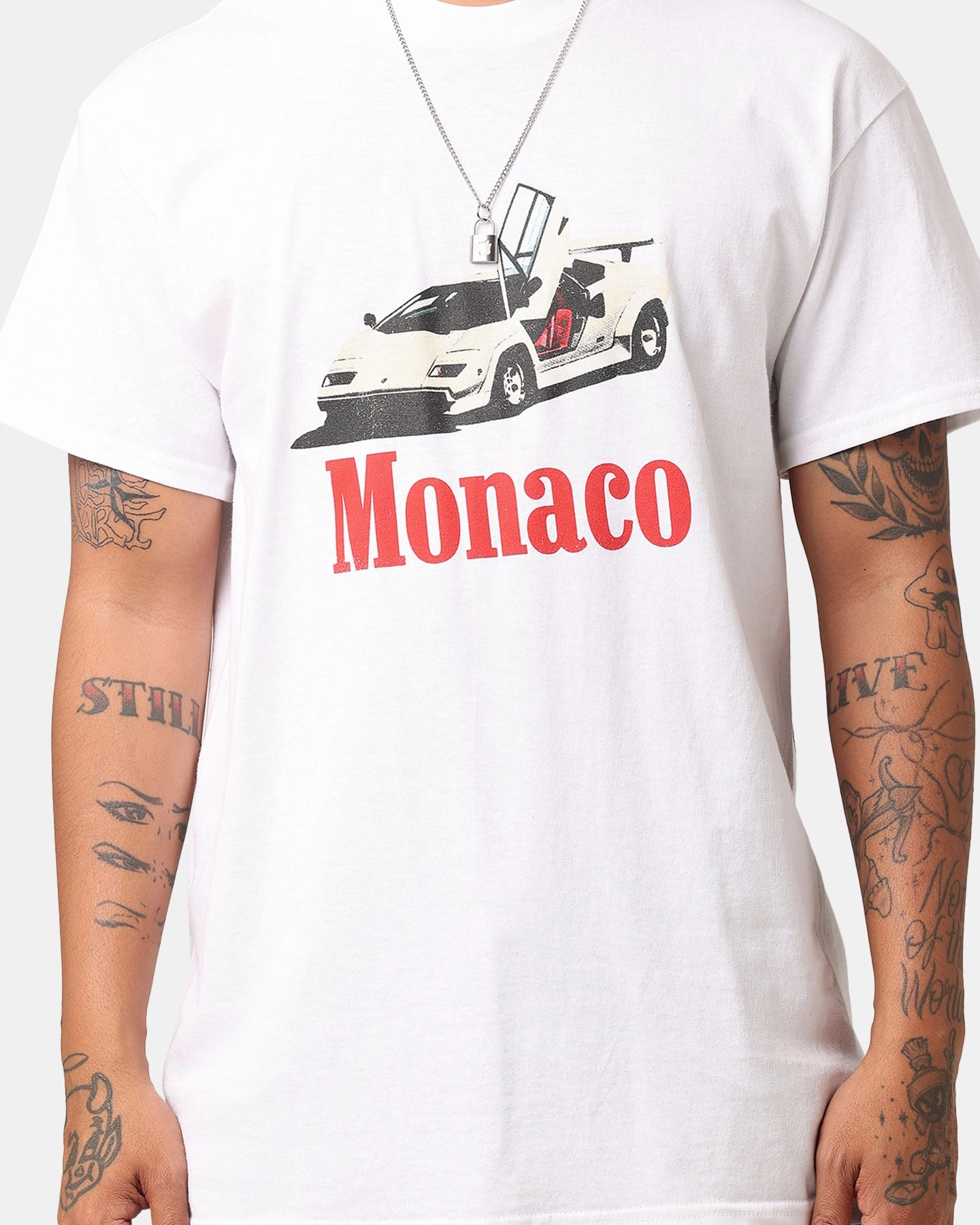 Goat Crew Monaco 1983 T-Shirt White Active Design DoubleStitched Hemming