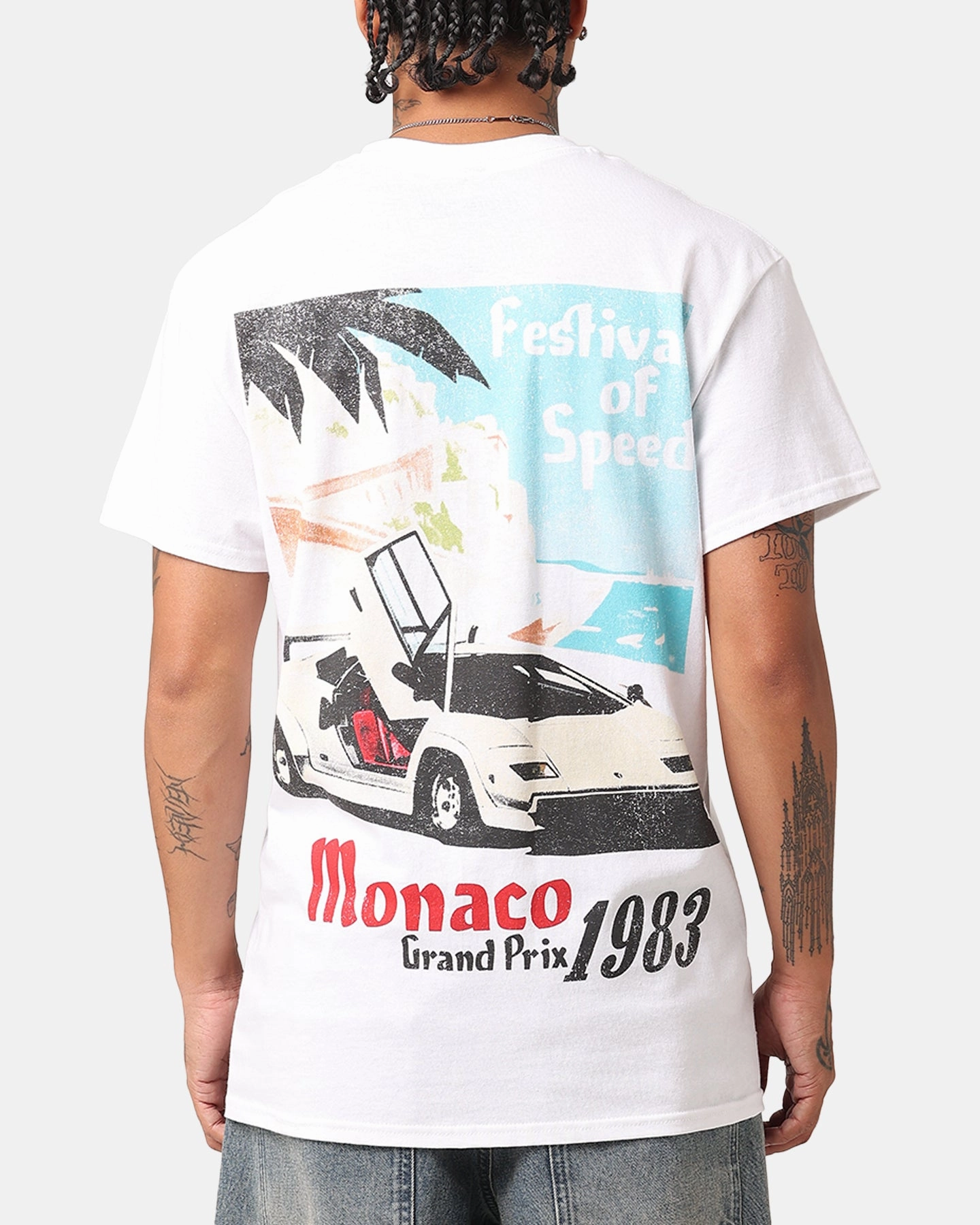 Goat Crew Monaco 1983 T-Shirt White Garment Washed Placket Detailing