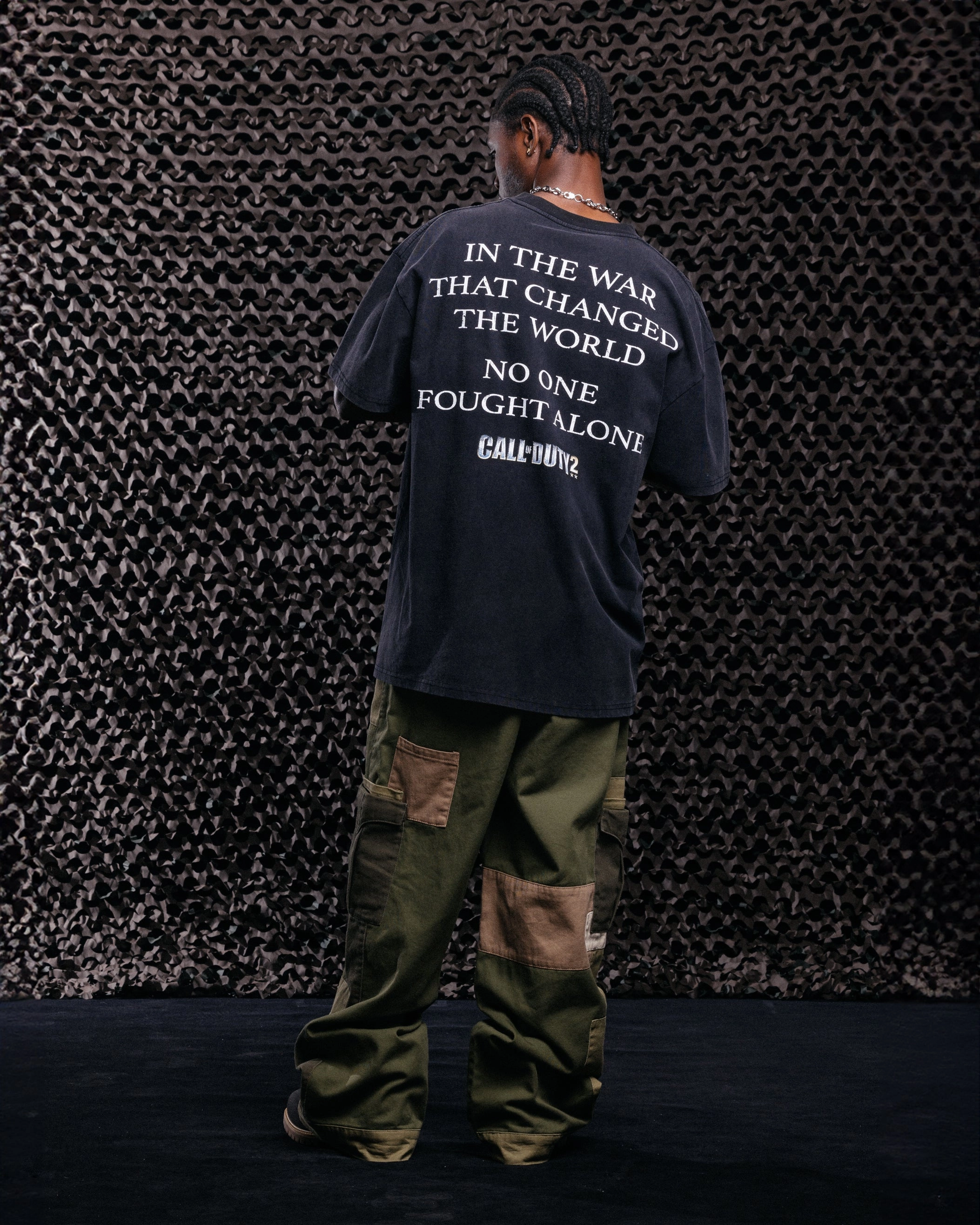 Goat Crew X Call Of Duty Call Of Duty 2 Vintage T-Shirt Black Acidwash Casual Tee