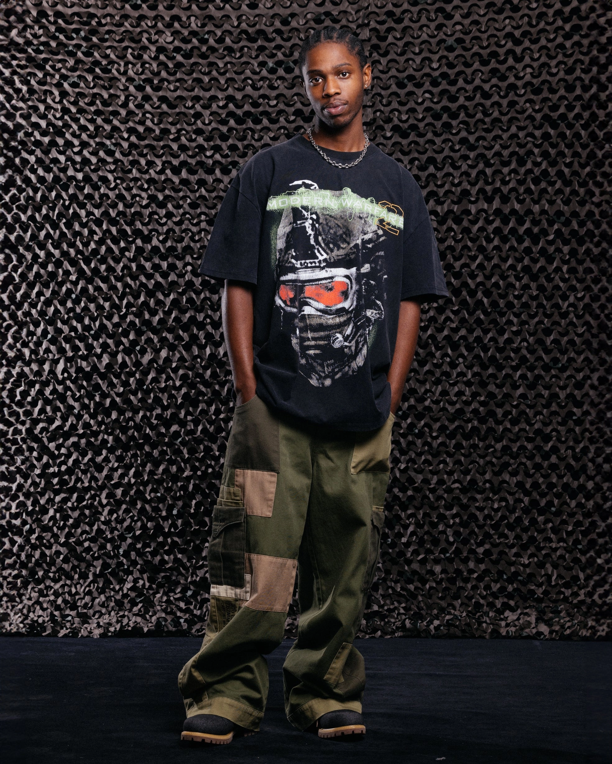 Goat Crew X Call Of Duty Modern Warfare 2 Vintage T-Shirt Black Acidwash AthleisureInspired