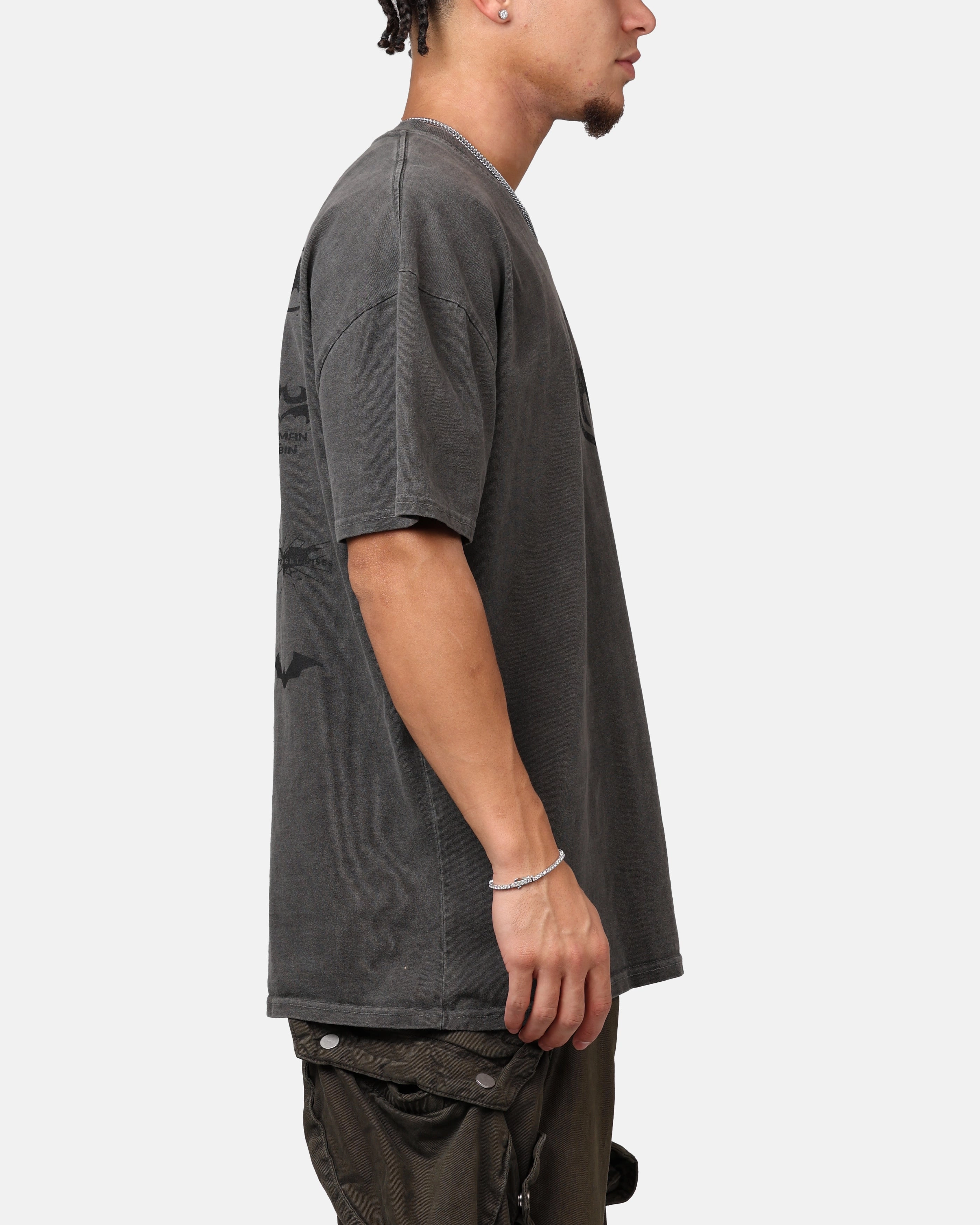 Softened Edges Goat Crew X DC Batman Batman Logos Heavyweight T-Shirt Black Wash