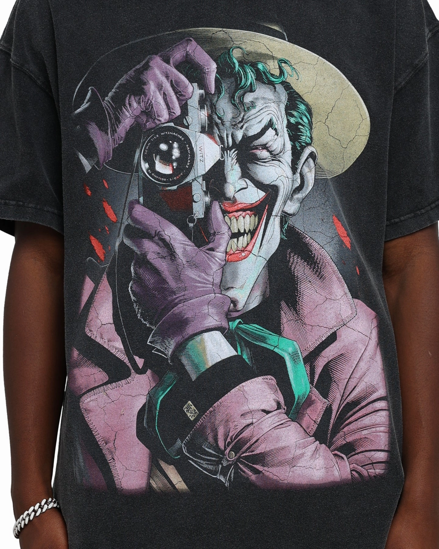 Goat Crew X DC Batman The Killing Joke  Vintage T-Shirt Black Wash Seamless Design