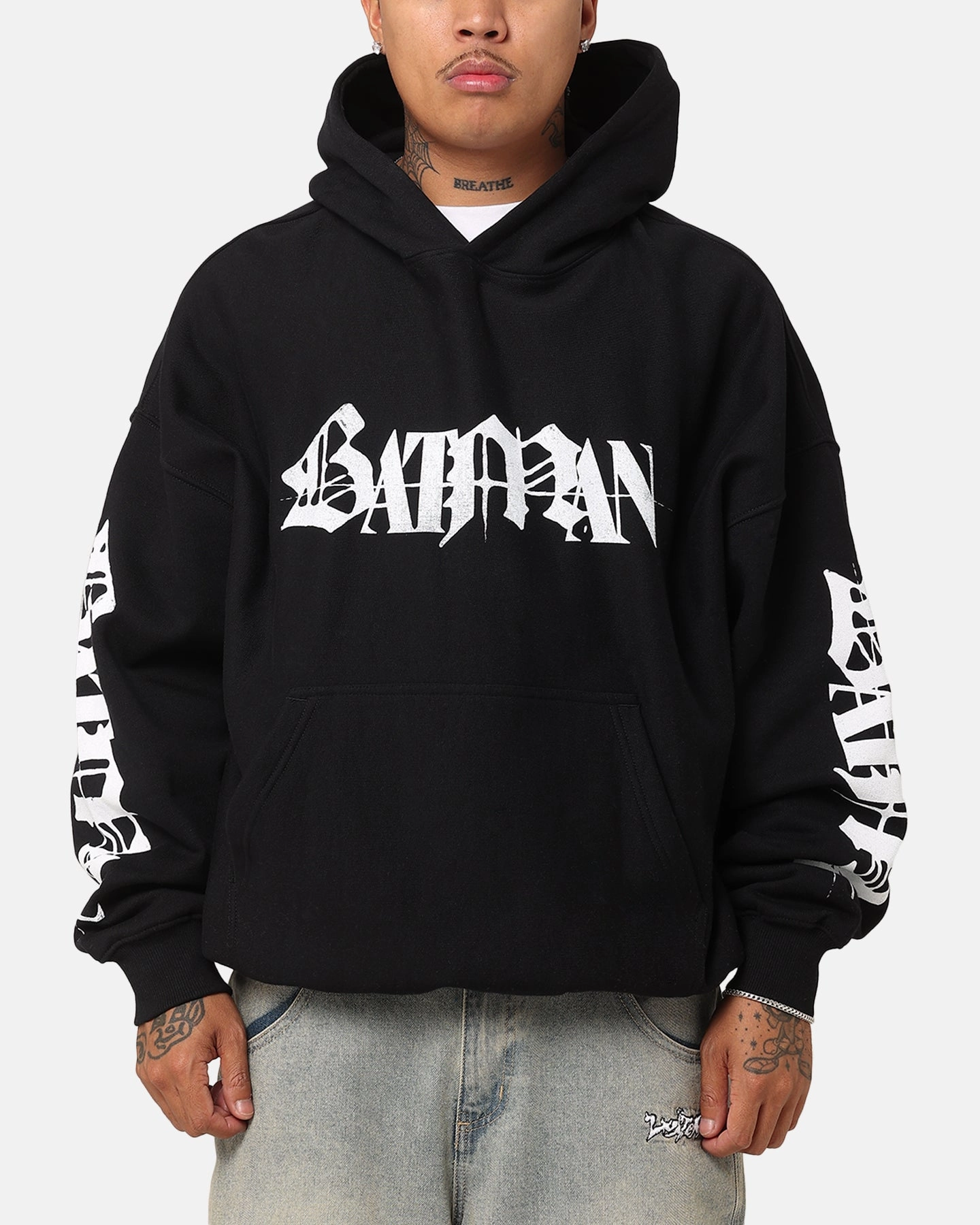 FasteningHood Goat Crew X DC Batman With The Devil Premium Hoodie Black