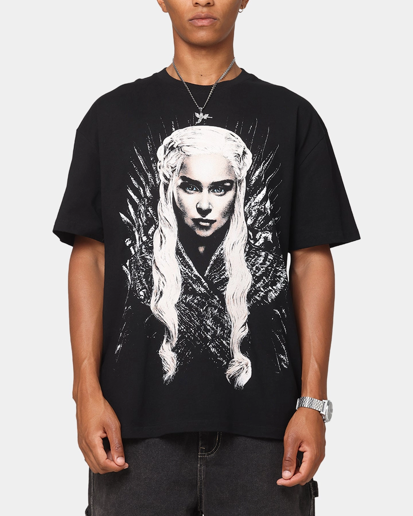 Goat Crew X Game Of Thrones Mother Of Dragons Vintage T-Shirt Black Acidwash Reinforced Hems