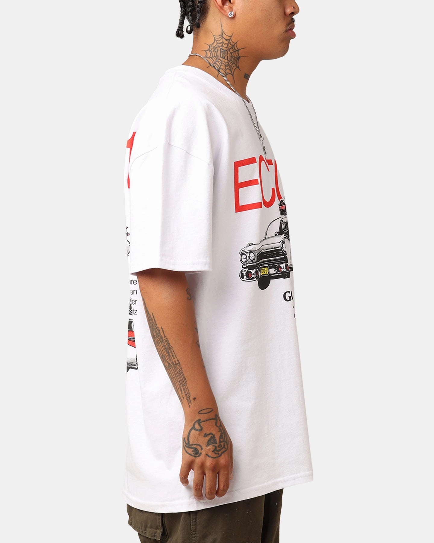 QuickDry Texture Goat Crew X Ghostbusters Ecto-1 Heavyweight T-Shirt White