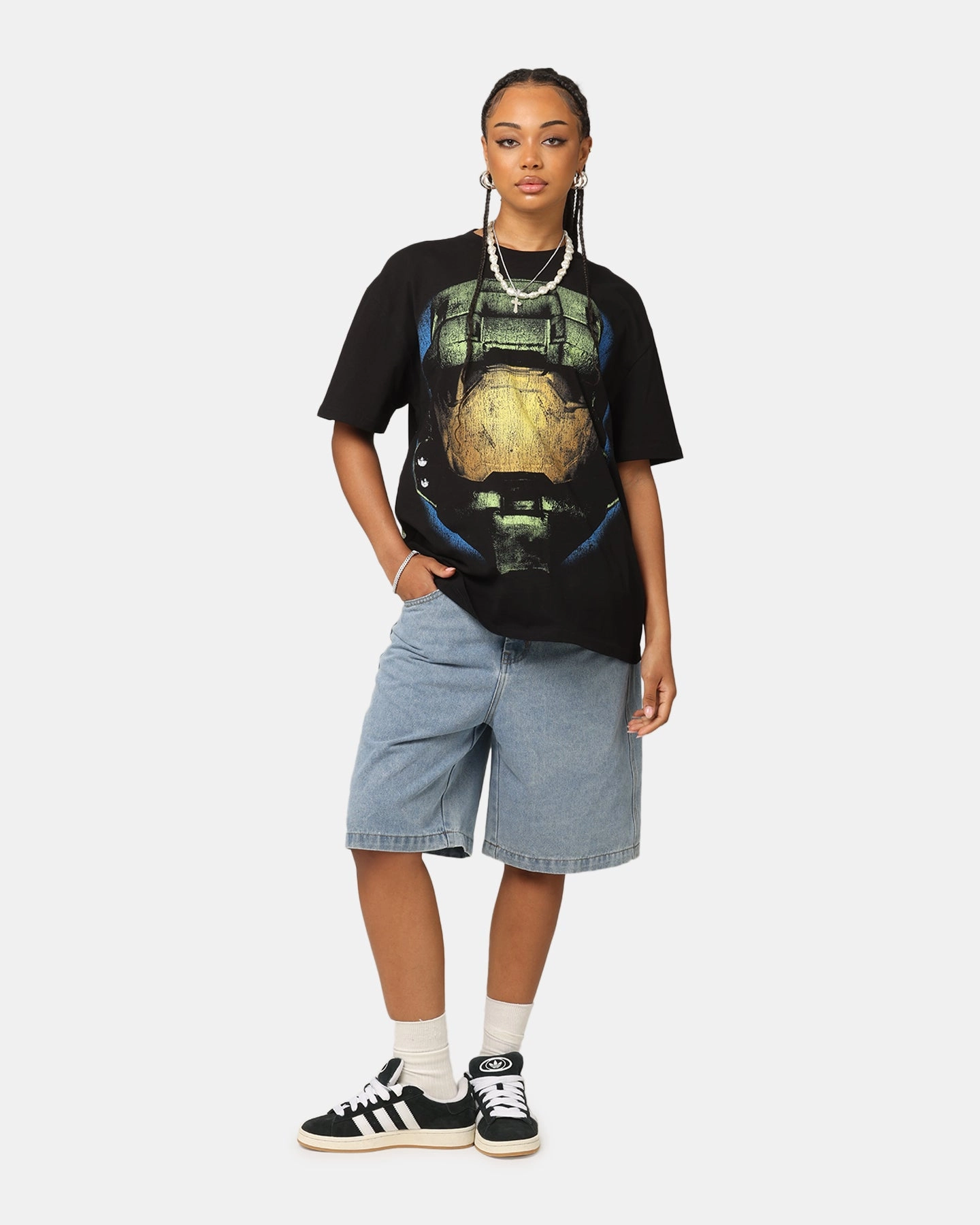 AntiMicrobialLining OdorControl Technology Goat Crew X Halo Big Head Heavyweight T-Shirt Black